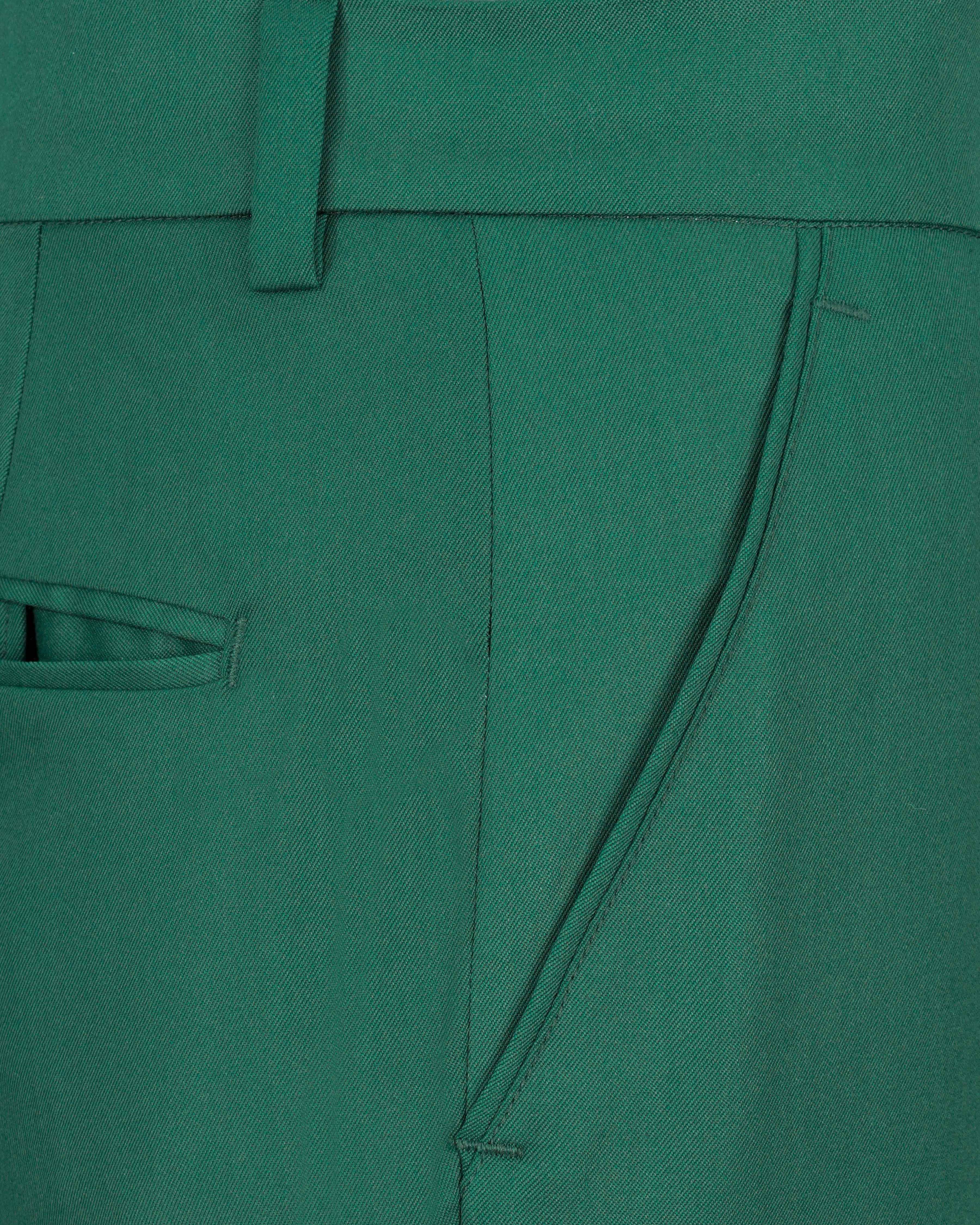 Stromboli Green Cross Placket Bandhgala Suit