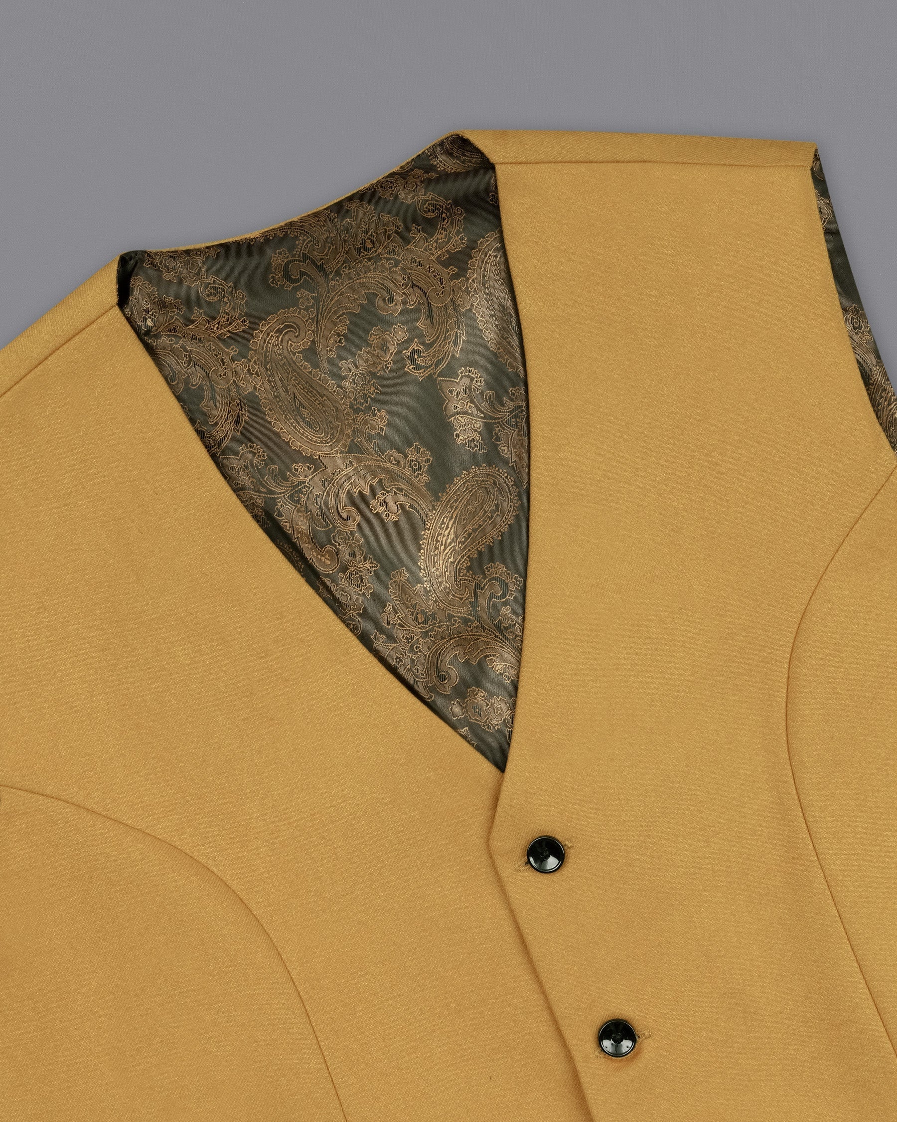 Copper Yellow Wool Rich Double Breasted Sports Suit