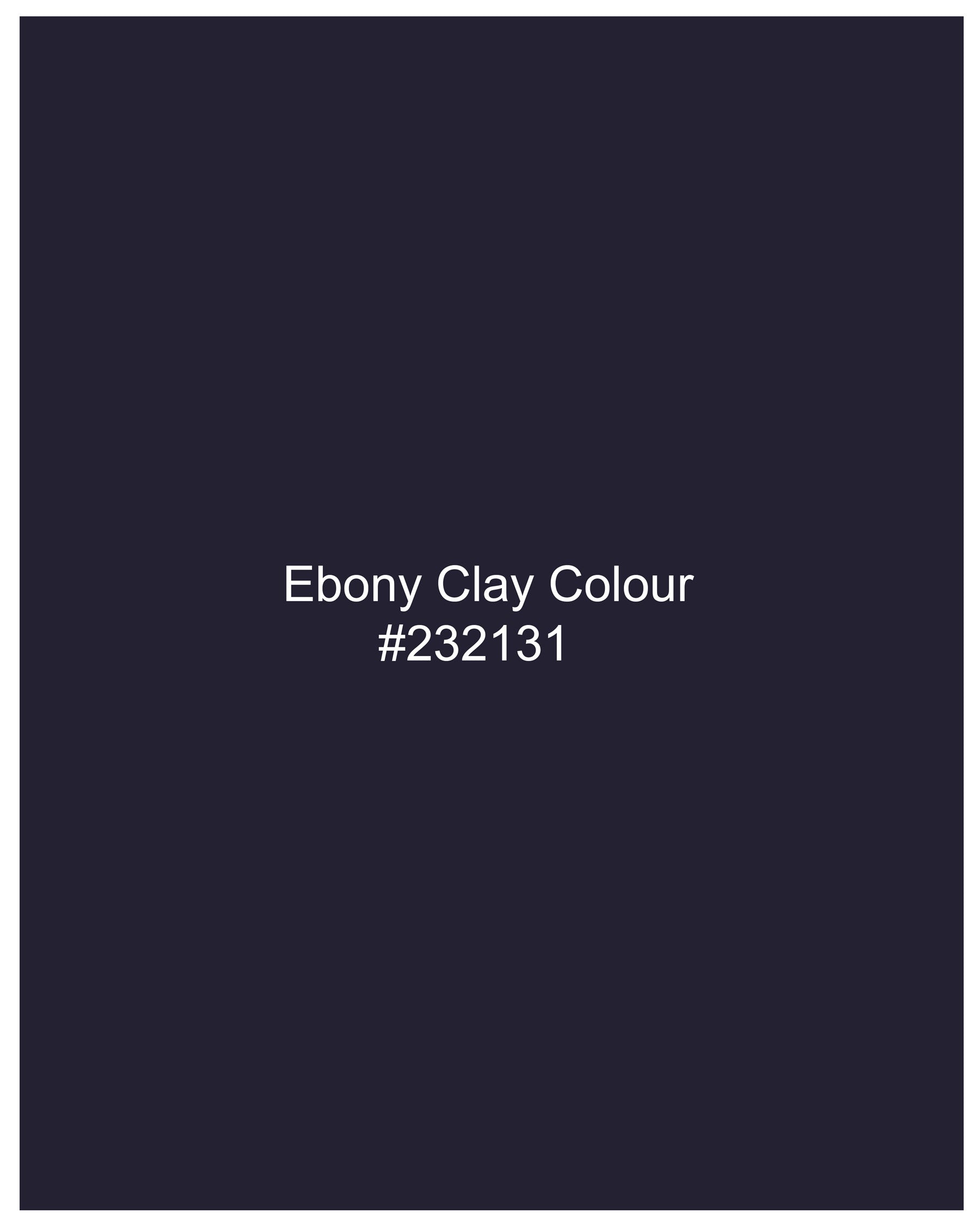 Ebony Clay Navy Blue Cross Placket Bandhgala Suit