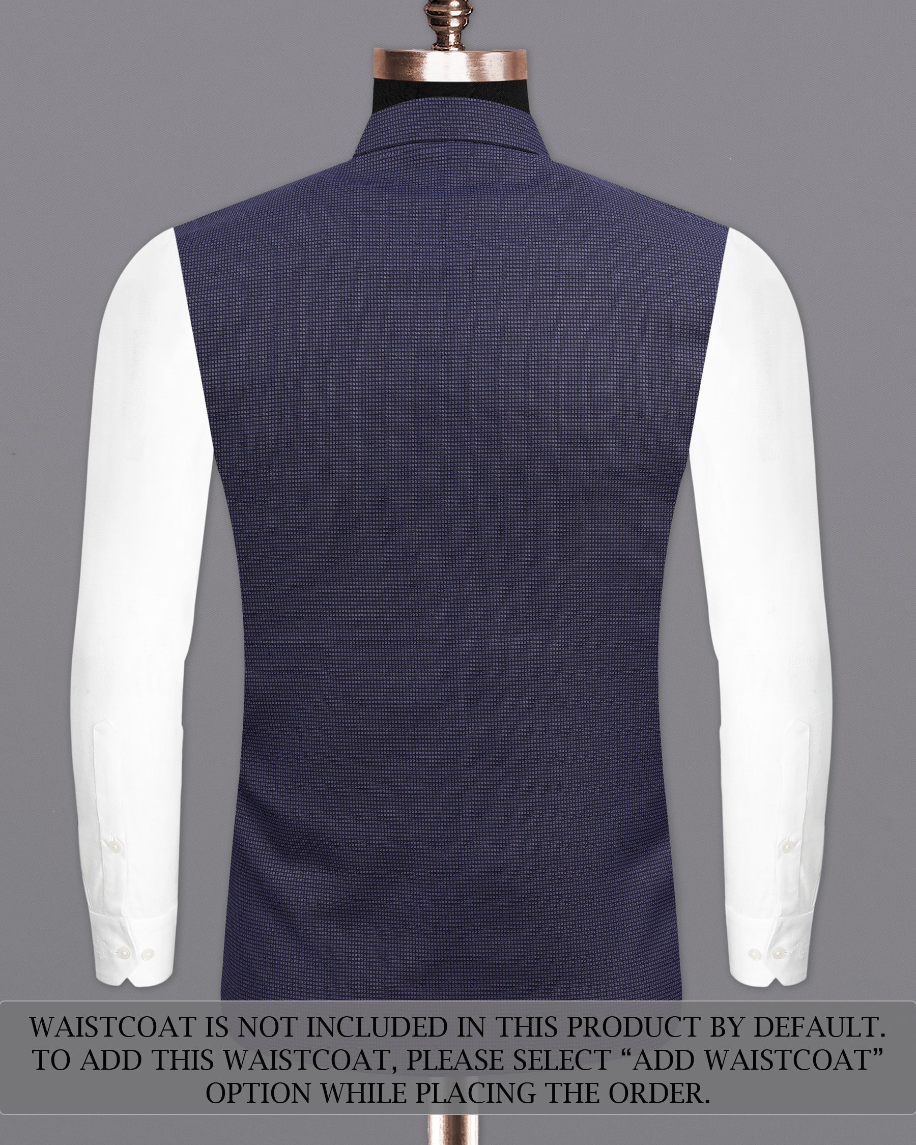 Ebony Clay Navy Blue Cross Placket Bandhgala Suit