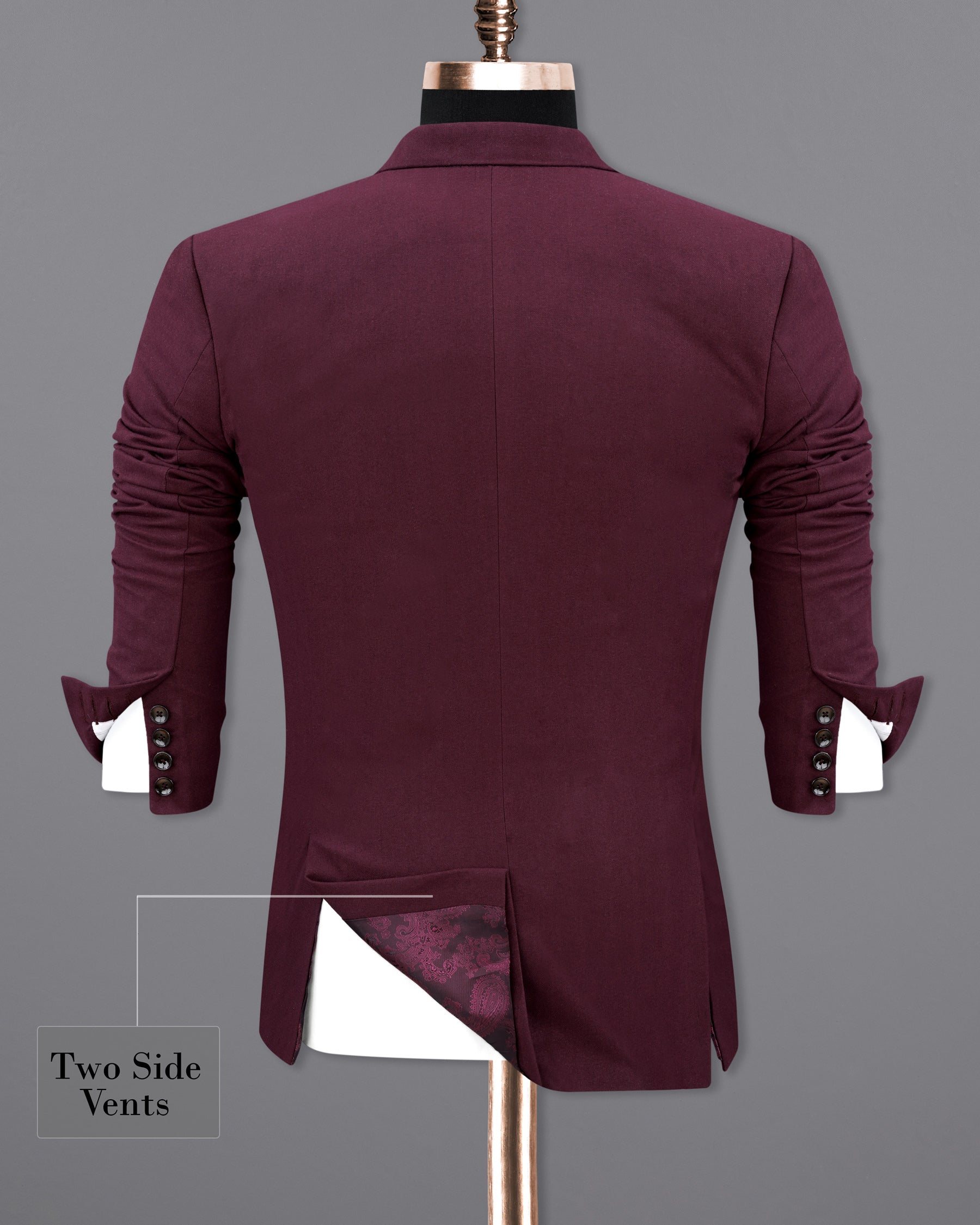 Wine Berry Wool Rich Double Breasted Sports Suit