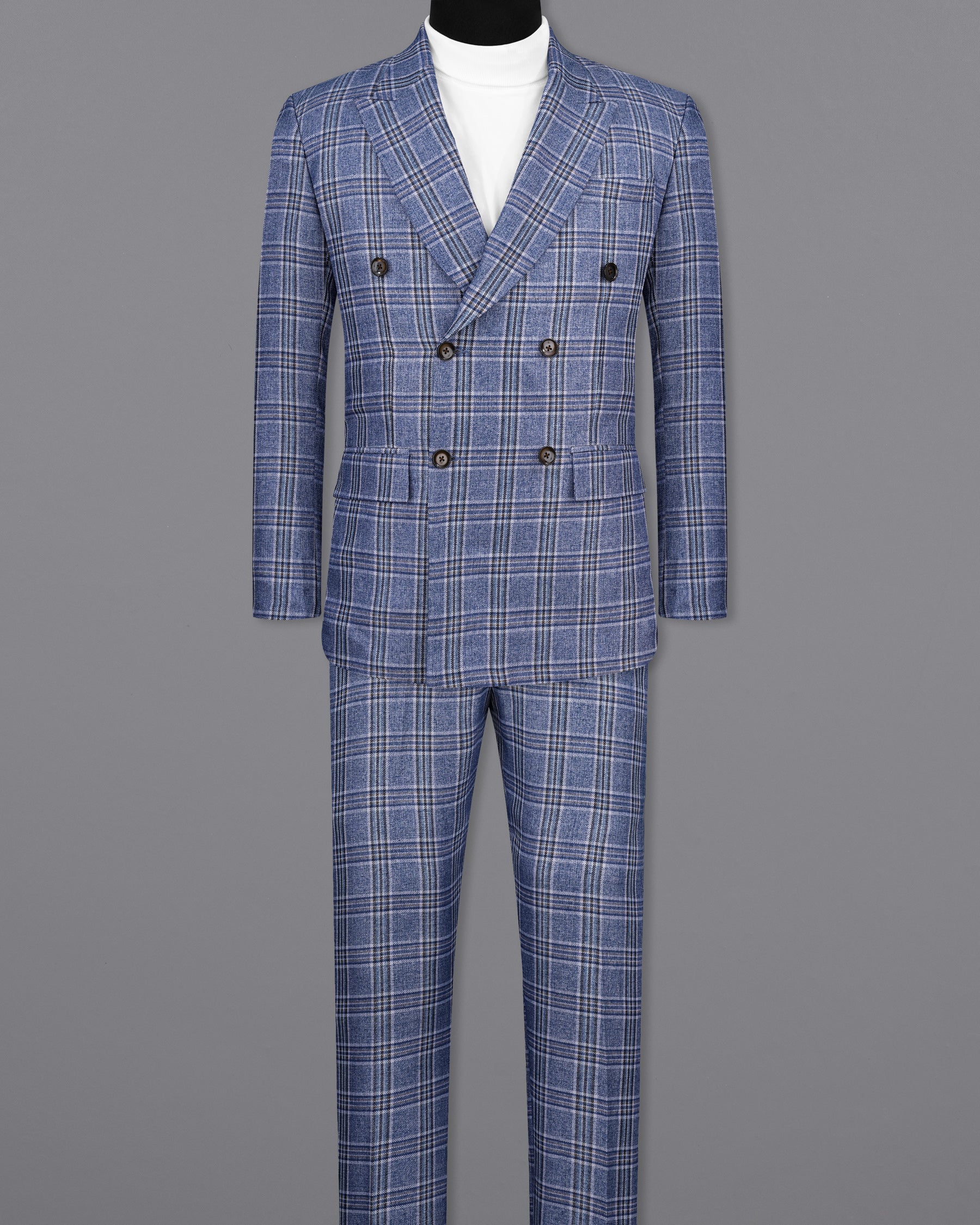 Bayoux Blue Plaid Double Breasted Suit  ST2143-DB-36, ST2143-DB-38, ST2143-DB-40, ST2143-DB-42, ST2143-DB-44, ST2143-DB-46, ST2143-DB-48, ST2143-DB-50, ST2143-DB-52, ST2143-DB-54, ST2143-DB-56, ST2143-DB-58, ST2143-DB-60
