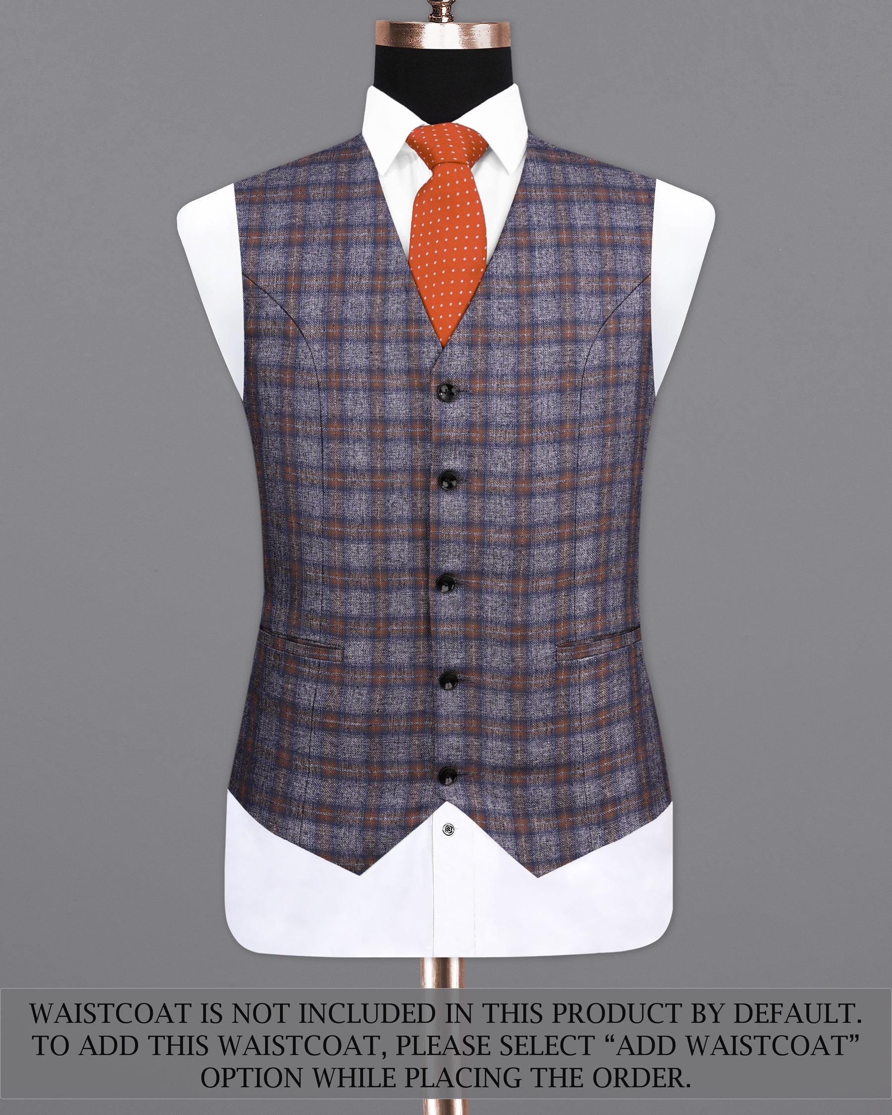 Martini Gray with Potters Brown Plaid Single Breasted Suit ST2147-SB-36, ST2147-SB-38, ST2147-SB-40, ST2147-SB-42, ST2147-SB-44, ST2147-SB-46, ST2147-SB-48, ST2147-SB-50, ST2147-SB-52, ST2147-SB-54, ST2147-SB-56, ST2147-SB-58, ST2147-SB-60
