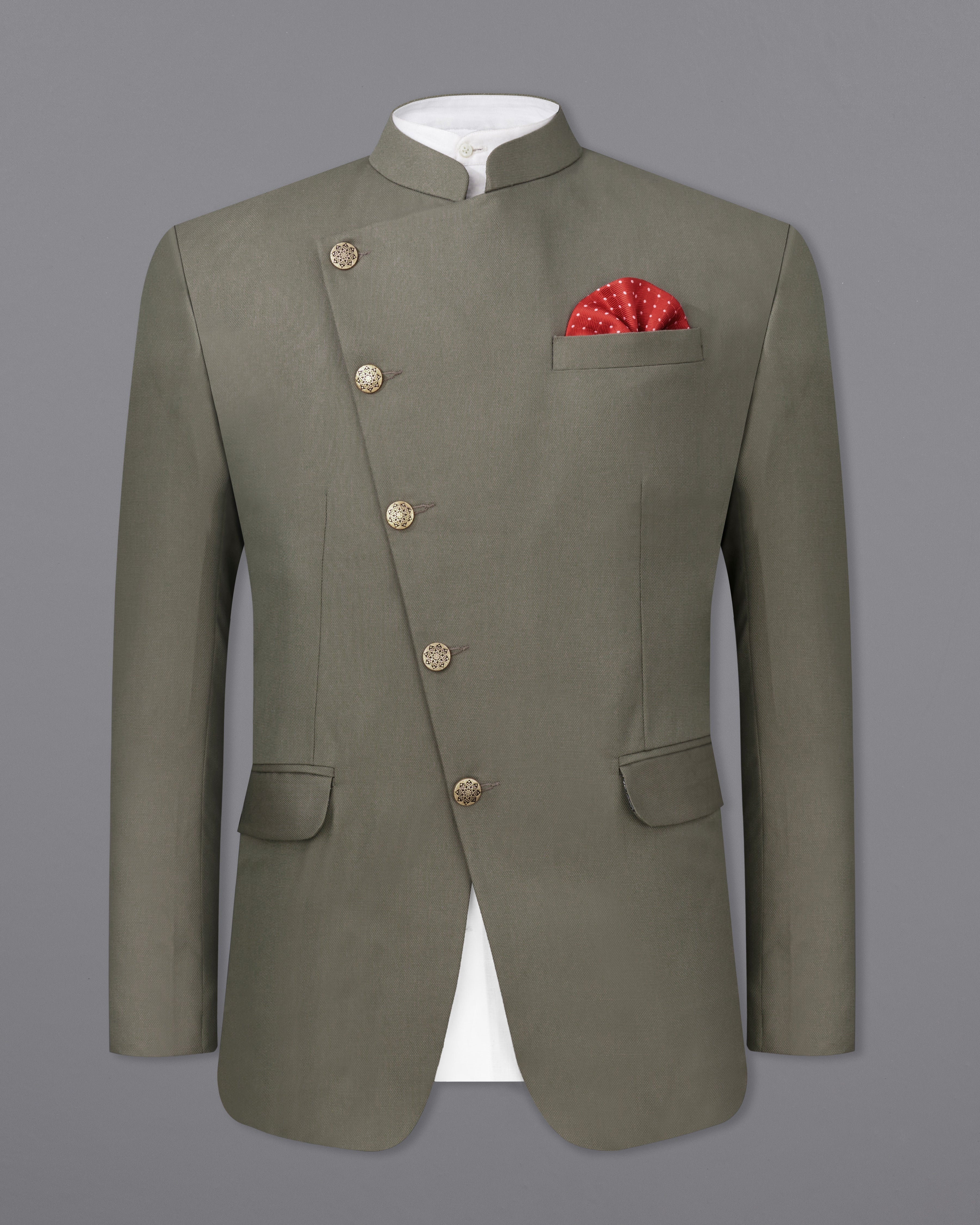 Sandstonne Green Cross Buttoned Bandhgala Suit ST2247-CBG-36, ST2247-CBG-38, ST2247-CBG-40, ST2247-CBG-42, ST2247-CBG-44, ST2247-CBG-46, ST2247-CBG-48, ST2247-CBG-50, ST2247-CBG-52, ST2247-CBG-54, ST2247-CBG-56, ST2247-CBG-58, ST2247-CBG-60