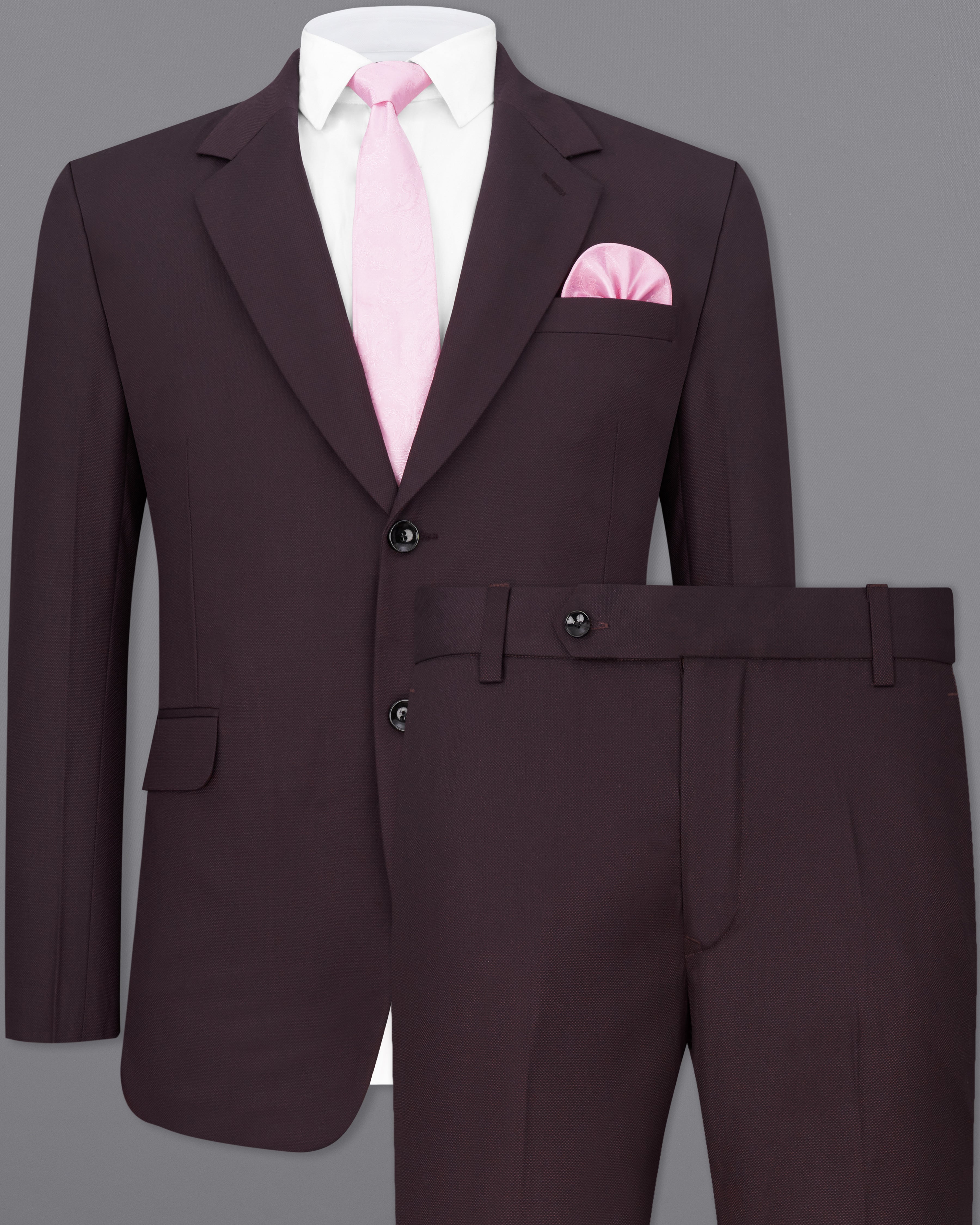 Aubergine Maroon Single Breasted Suit ST2288-SB-36, ST2288-SB-38, ST2288-SB-40, ST2288-SB-42, ST2288-SB-44, ST2288-SB-46, ST2288-SB-48, ST2288-SB-50, ST2288-SB-52, ST2288-SB-54, ST2288-SB-56, ST2288-SB-58, ST2288-SB-60