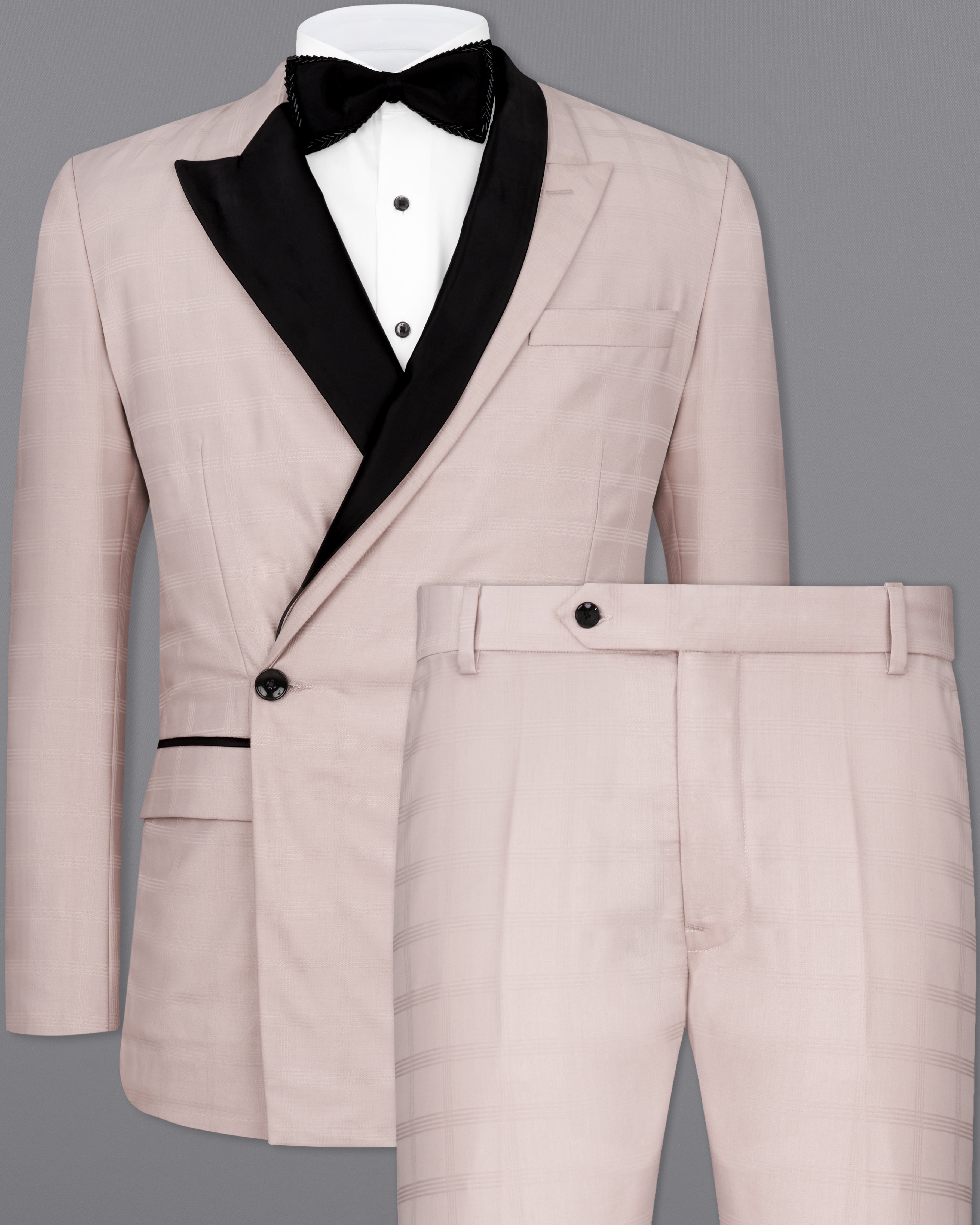 Pale Slate Peach Subtle Checkered Designer Suit ST2370-D183-36, ST2370-D183-38, ST2370-D183-40, ST2370-D183-42, ST2370-D183-44, ST2370-D183-46, ST2370-D183-48, ST2370-D183-50, ST2370-D183-52, ST2370-D183-54, ST2370-D183-56, ST2370-D183-58, ST2370-D183-60