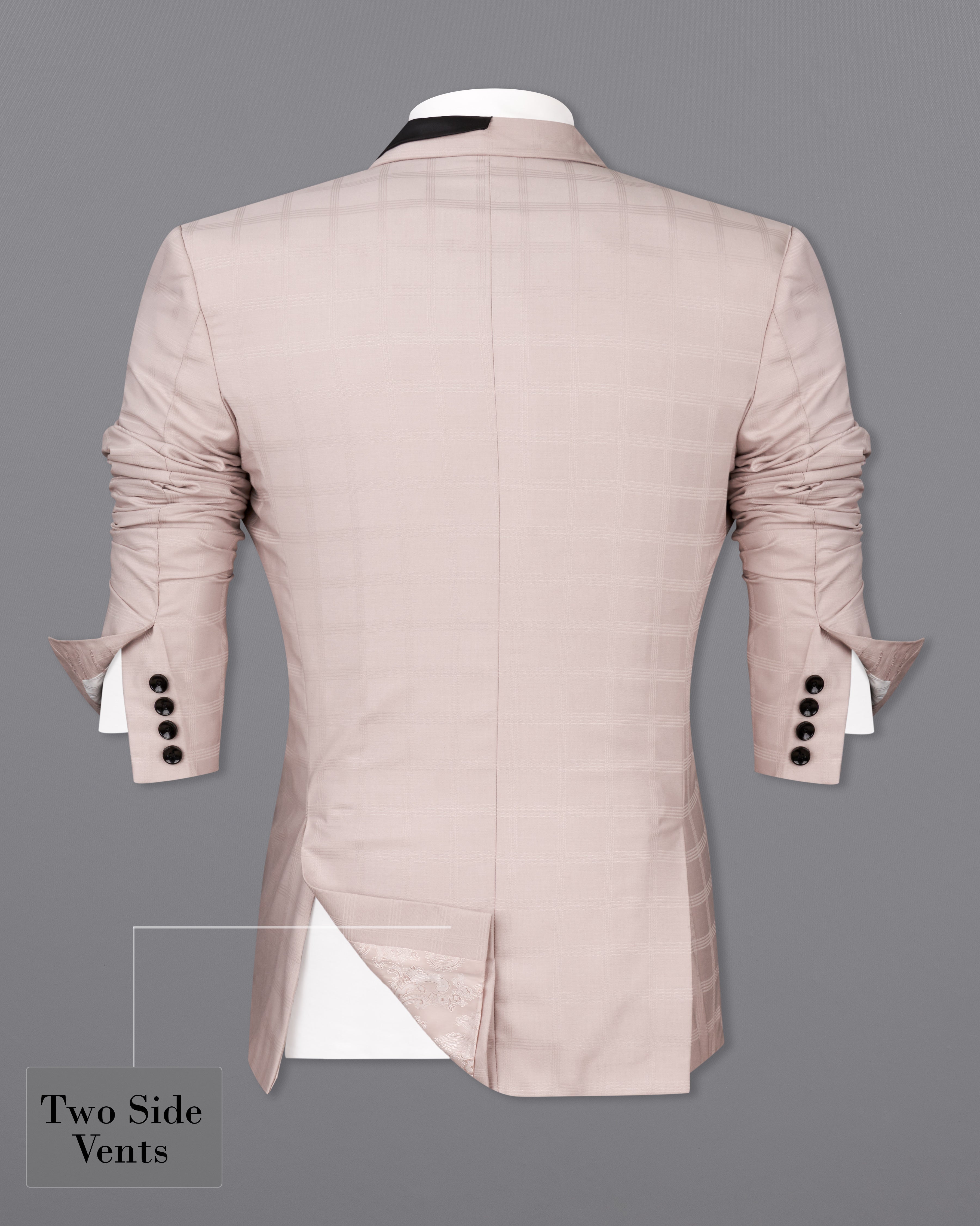 Pale Slate Peach Subtle Checkered Designer Suit ST2370-D183-36, ST2370-D183-38, ST2370-D183-40, ST2370-D183-42, ST2370-D183-44, ST2370-D183-46, ST2370-D183-48, ST2370-D183-50, ST2370-D183-52, ST2370-D183-54, ST2370-D183-56, ST2370-D183-58, ST2370-D183-60