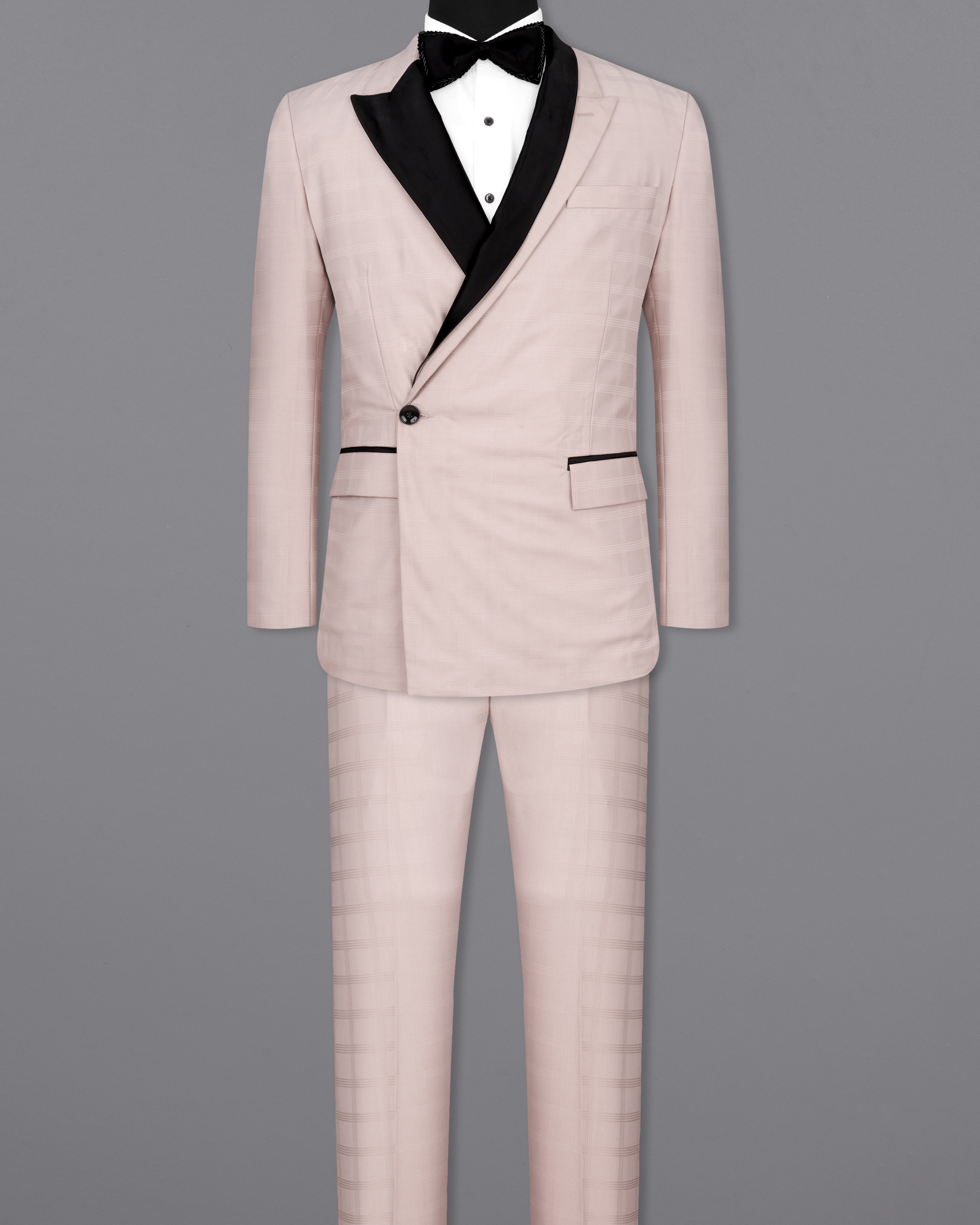 Pale Slate Peach Subtle Checkered Designer Suit ST2370-D183-36, ST2370-D183-38, ST2370-D183-40, ST2370-D183-42, ST2370-D183-44, ST2370-D183-46, ST2370-D183-48, ST2370-D183-50, ST2370-D183-52, ST2370-D183-54, ST2370-D183-56, ST2370-D183-58, ST2370-D183-60