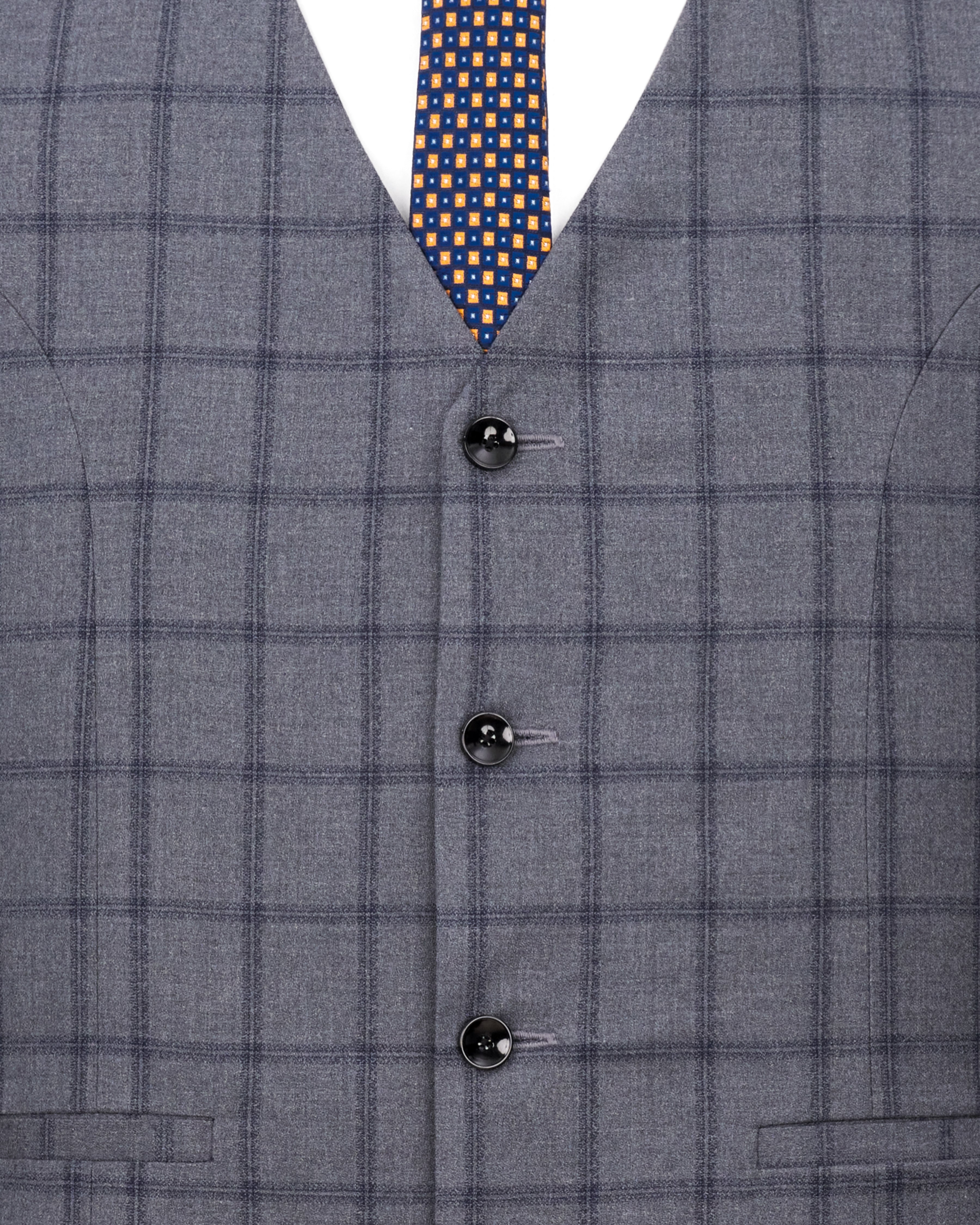 Wenge Gray Windowpane Double Breasted Designer Suit with Belt Closure ST2373-DB-D43-36, ST2373-DB-D43-38, ST2373-DB-D43-40, ST2373-DB-D43-42, ST2373-DB-D43-44, ST2373-DB-D43-46, ST2373-DB-D43-48, ST2373-DB-D43-50, ST2373-DB-D43-52, ST2373-DB-D43-54, ST2373-DB-D43-56, ST2373-DB-D43-58, ST2373-DB-D43-60