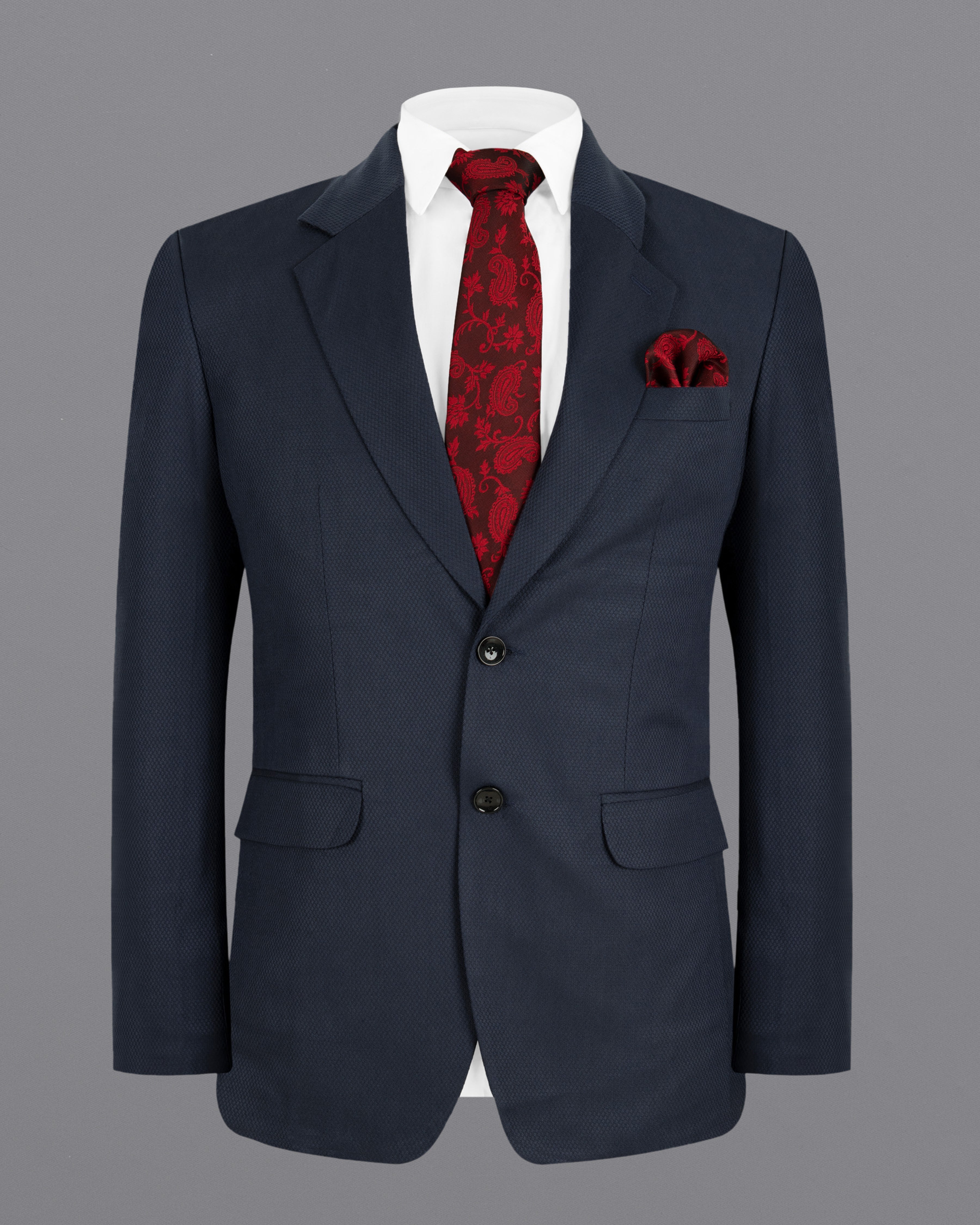 Royal Blue Diamond Textured Suit