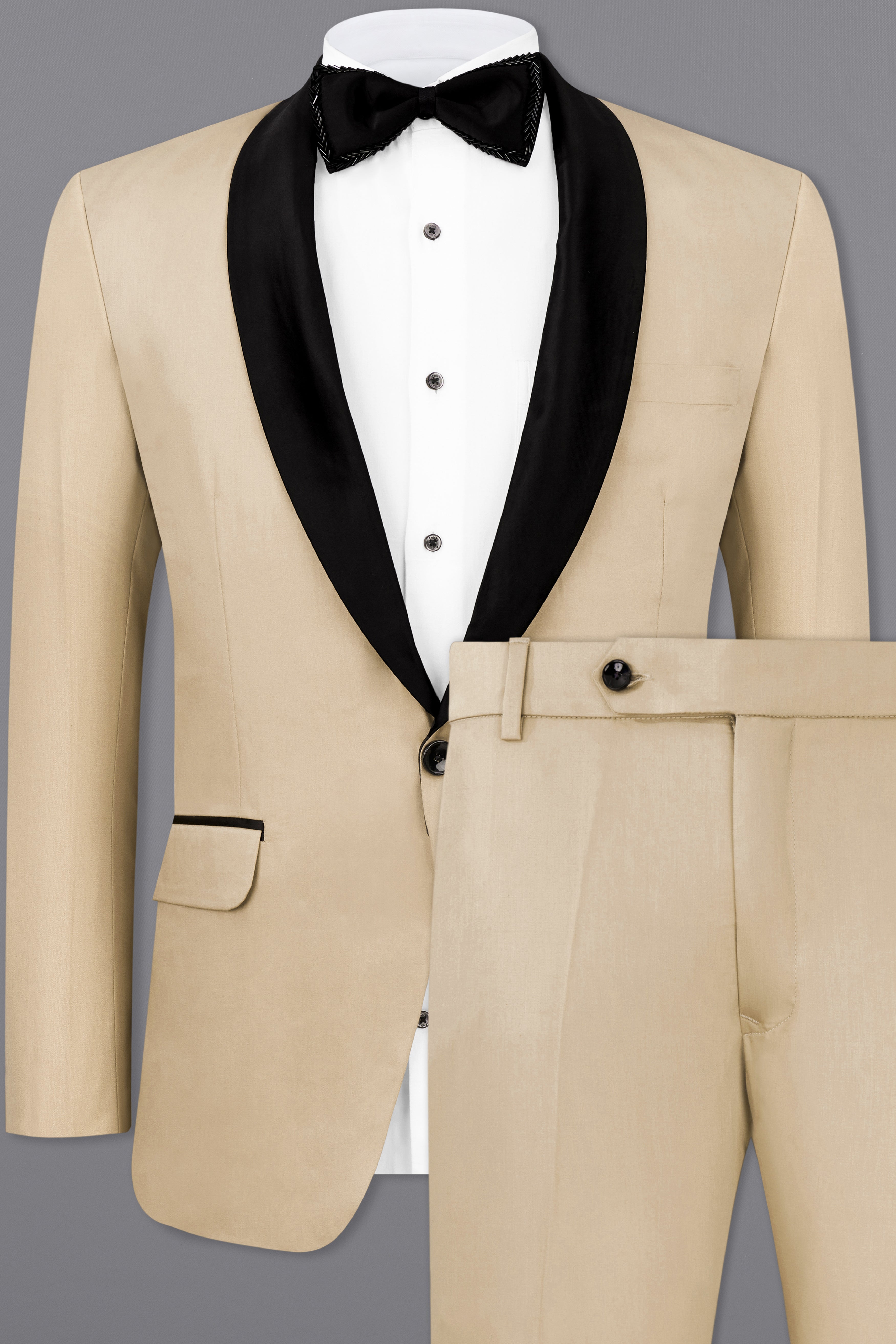 Hazelnut Cream Subtle Sheen Tuxedo Suit