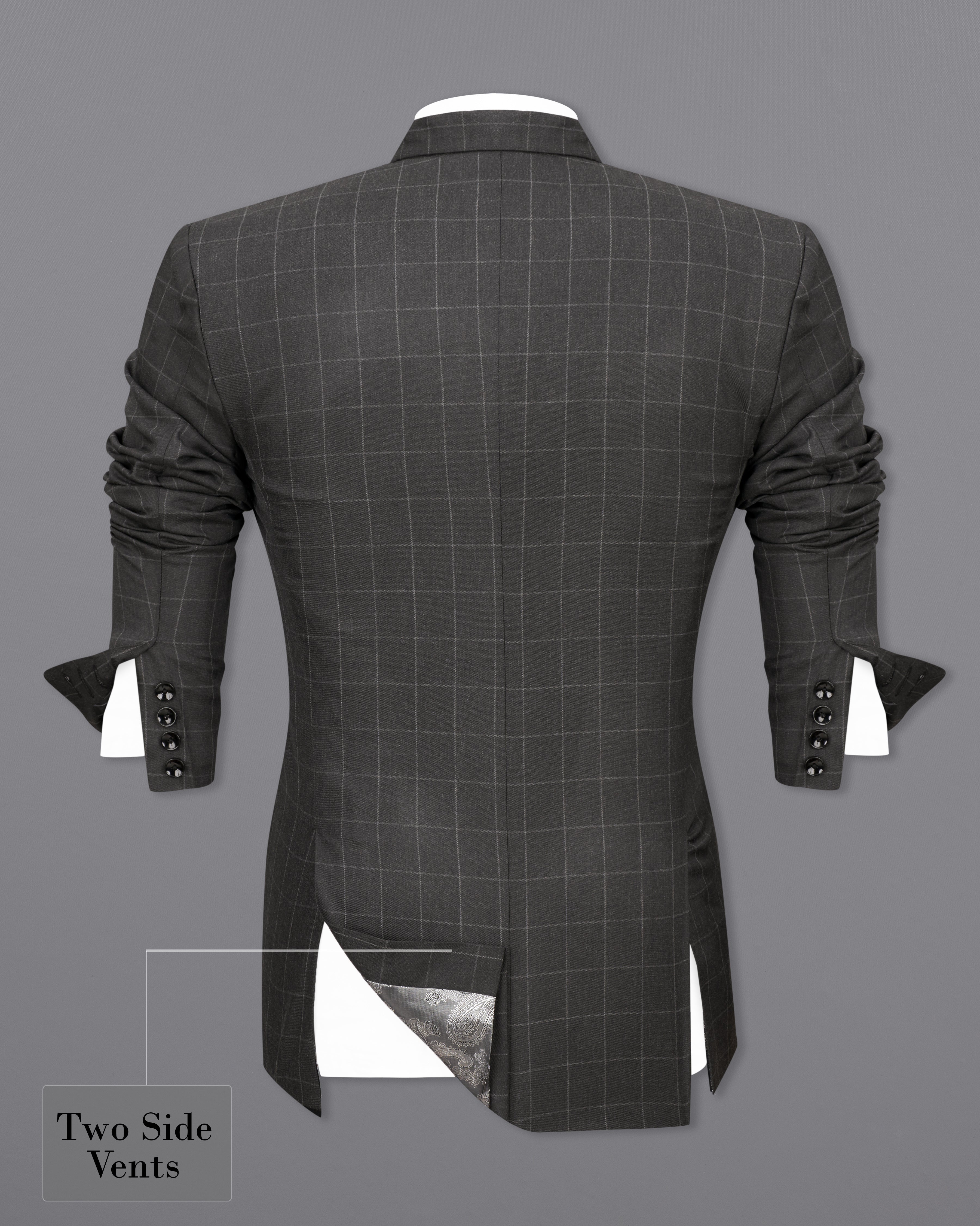 Charcoal Gray Windowpane Single Breasted Suit ST2473-SB-36, ST2473-SB-38, ST2473-SB-40, ST2473-SB-42, ST2473-SB-44, ST2473-SB-46, ST2473-SB-48, ST2473-SB-50, ST2473-SB-52, ST2473-SB-54, ST2473-SB-56, ST2473-SB-58, ST2473-SB-60