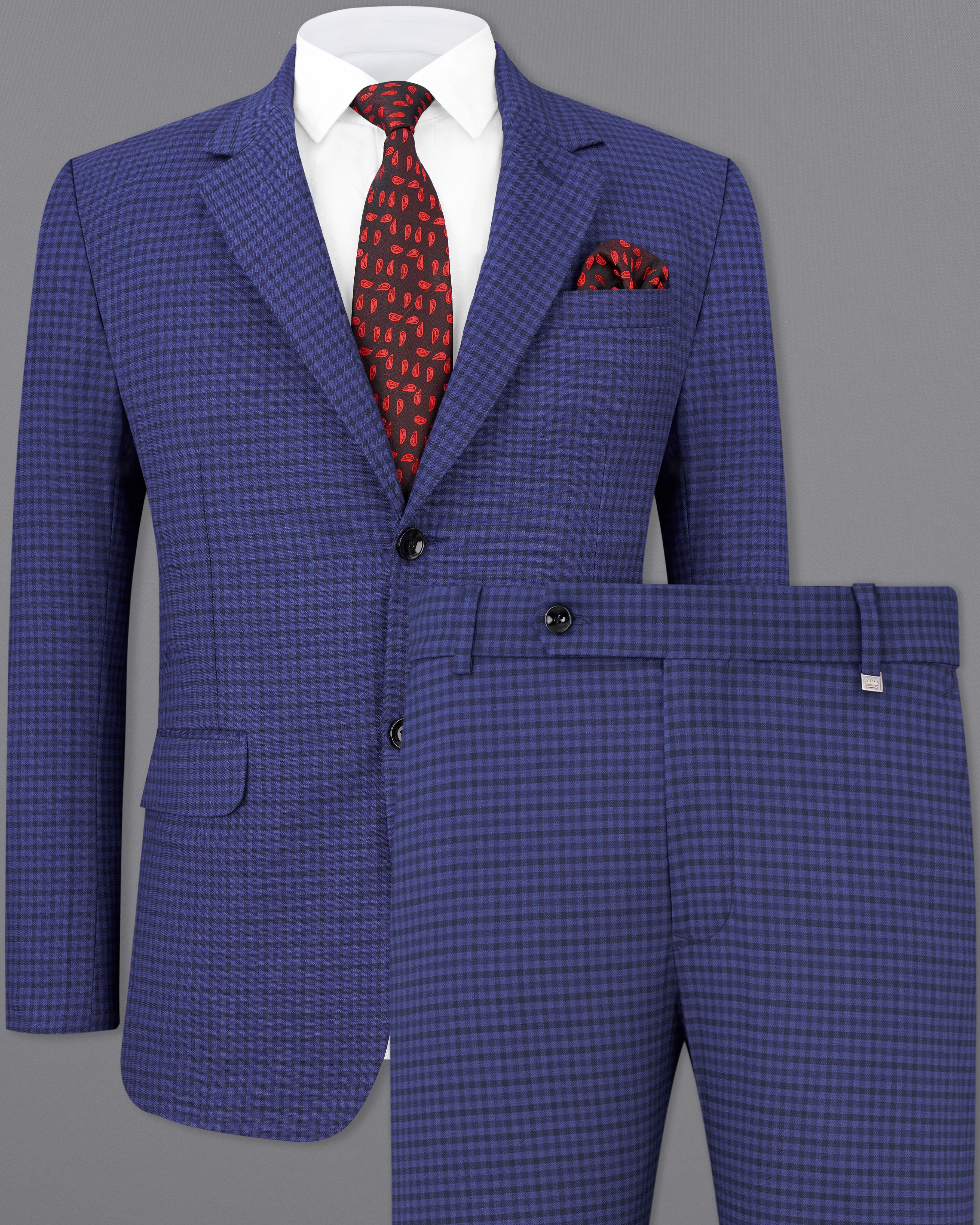 Victoria Blue Gingham Checkered Single Breasted Suit ST2494-SB-36, ST2494-SB-38, ST2494-SB-40, ST2494-SB-42, ST2494-SB-44, ST2494-SB-46, ST2494-SB-48, ST2494-SB-50, ST2494-SB-52, ST2494-SB-54, ST2494-SB-56, ST2494-SB-58, ST2494-SB-60