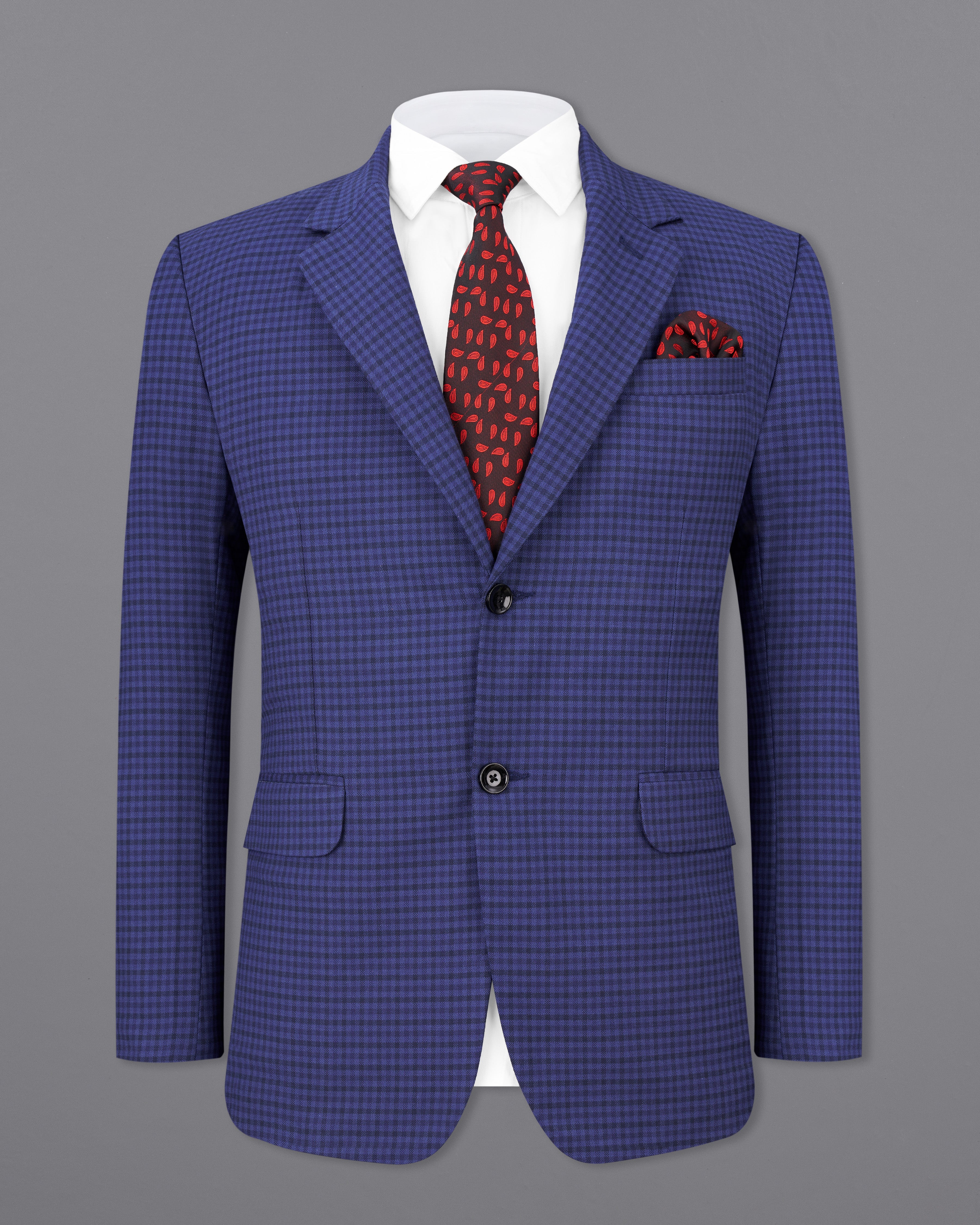 Victoria Blue Gingham Checkered Single Breasted Suit ST2494-SB-36, ST2494-SB-38, ST2494-SB-40, ST2494-SB-42, ST2494-SB-44, ST2494-SB-46, ST2494-SB-48, ST2494-SB-50, ST2494-SB-52, ST2494-SB-54, ST2494-SB-56, ST2494-SB-58, ST2494-SB-68