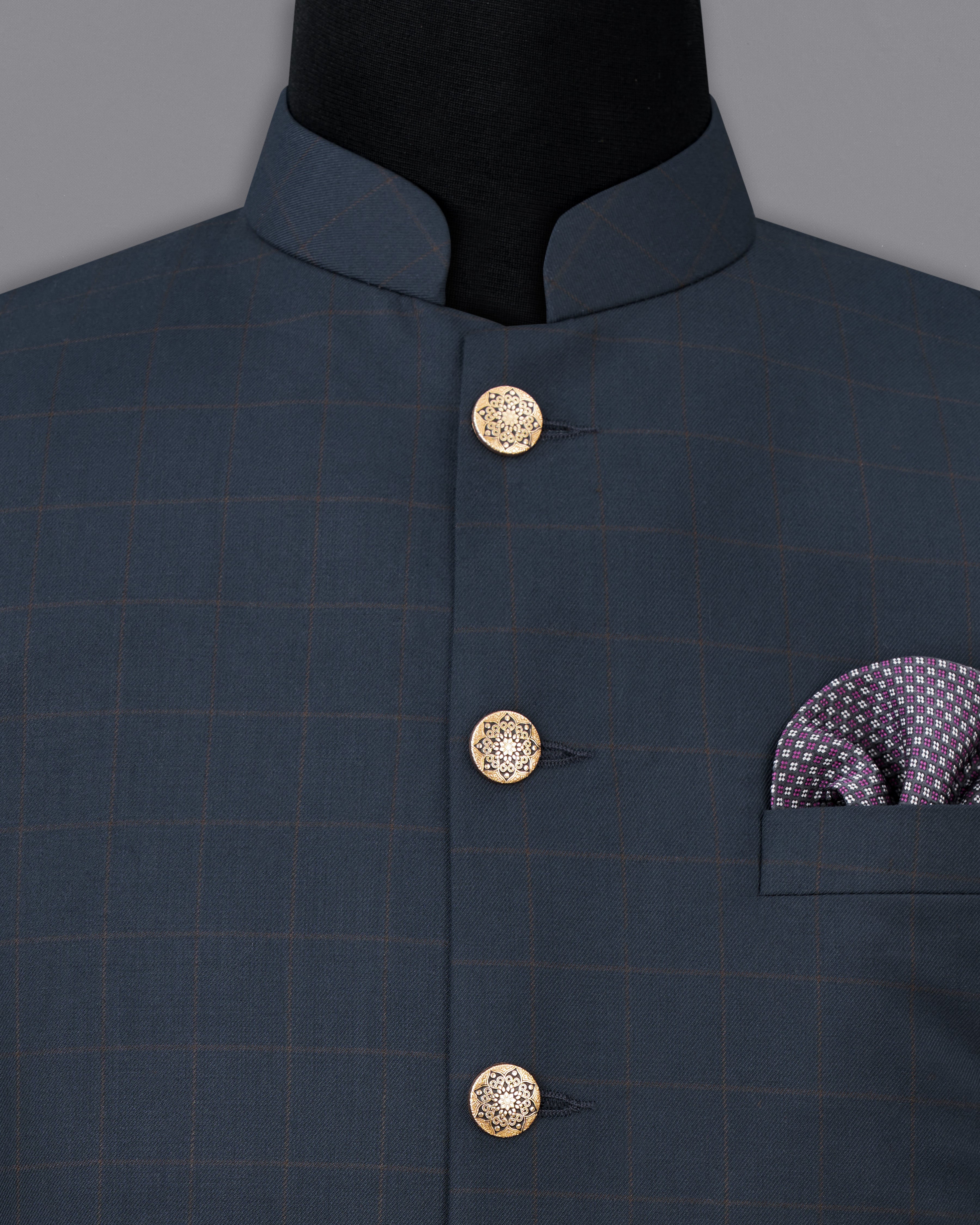 Ebony Clay Blue Windowpane Cross Buttoned Bandhgaala Suit ST2501-CBG2-36, ST2501-CBG2-38, ST2501-CBG2-40, ST2501-CBG2-42, ST2501-CBG2-44, ST2501-CBG2-46, ST2501-CBG2-48, ST2501-CBG2-50, ST2501-CBG2-52, ST2501-CBG2-54, ST2501-CBG2-56, ST2501-CBG2-58, ST2501-CBG2-60