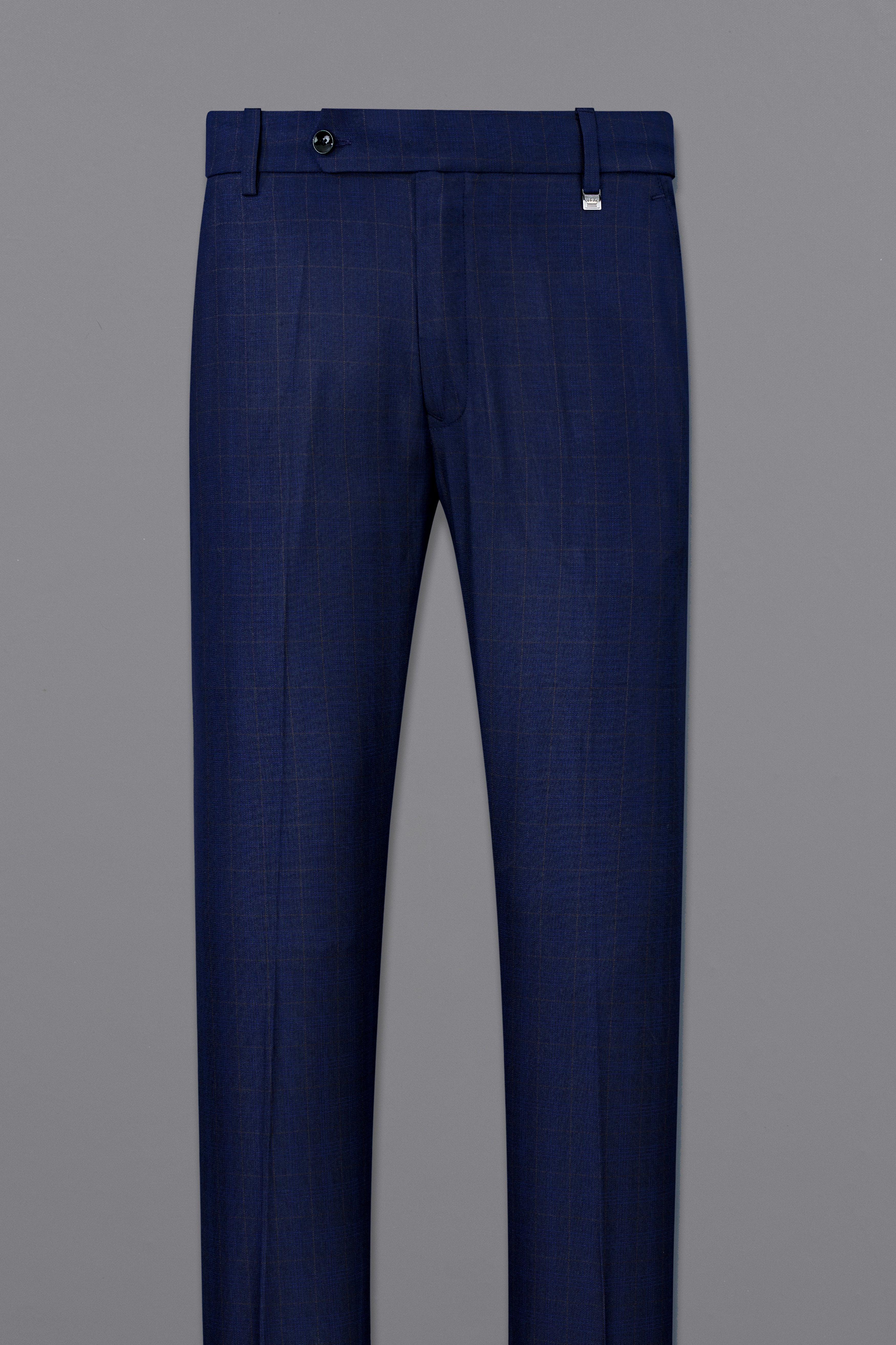 Tuna Blue Windowpane Cross Placket Bandhgaala Suit