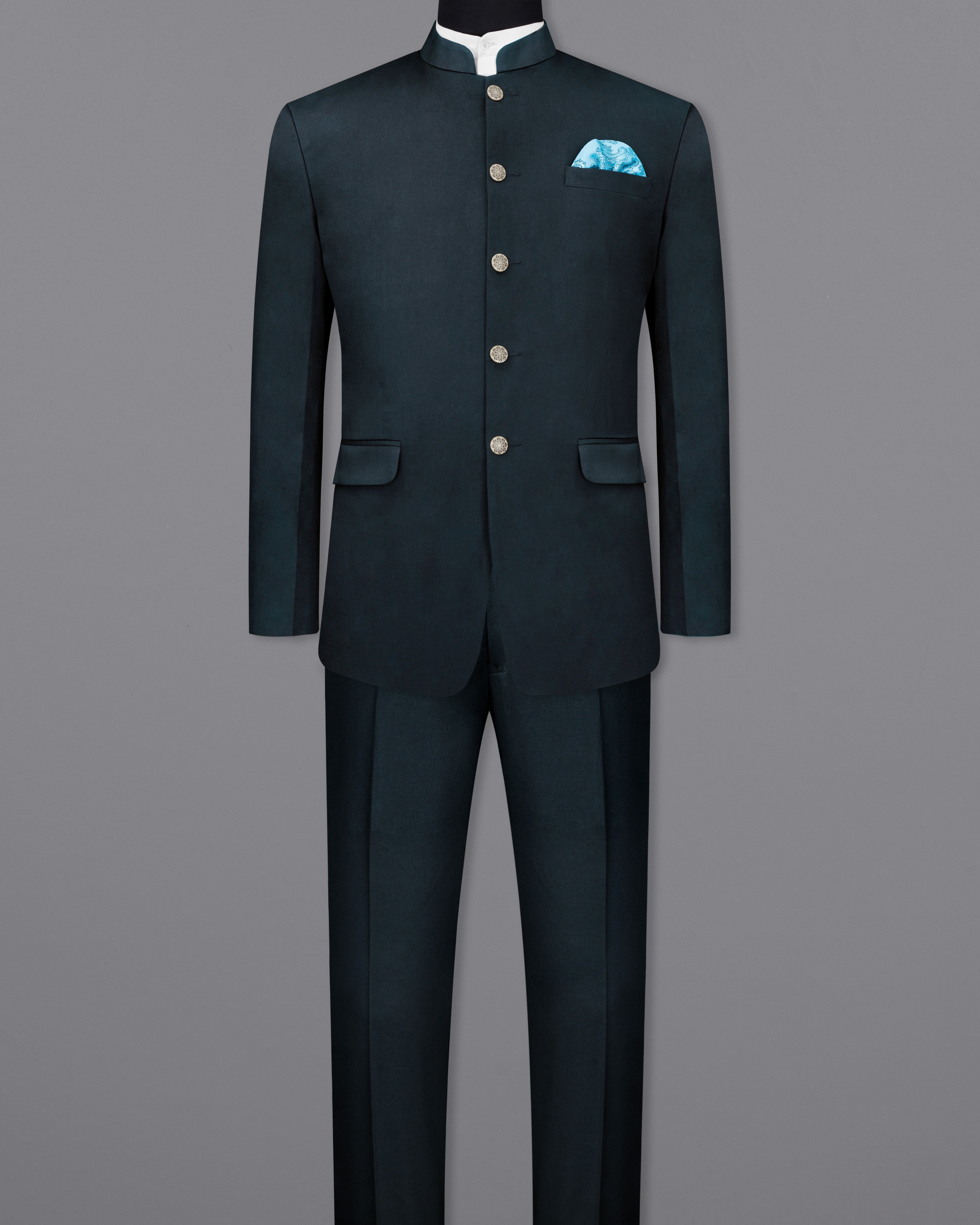 Timber Sea Blue Solid Stretchable Premium Cotton Bandhgala traveler Suit ST2639-BG-36,ST2639-BG-38,ST2639-BG-40,ST2639-BG-42,ST2639-BG-44,ST2639-BG-46,ST2639-BG-48,ST2639-BG-50,ST2639-BG-52,ST2639-BG-54,ST2639-BG-56,ST2639-BG-58,ST2639-BG-60