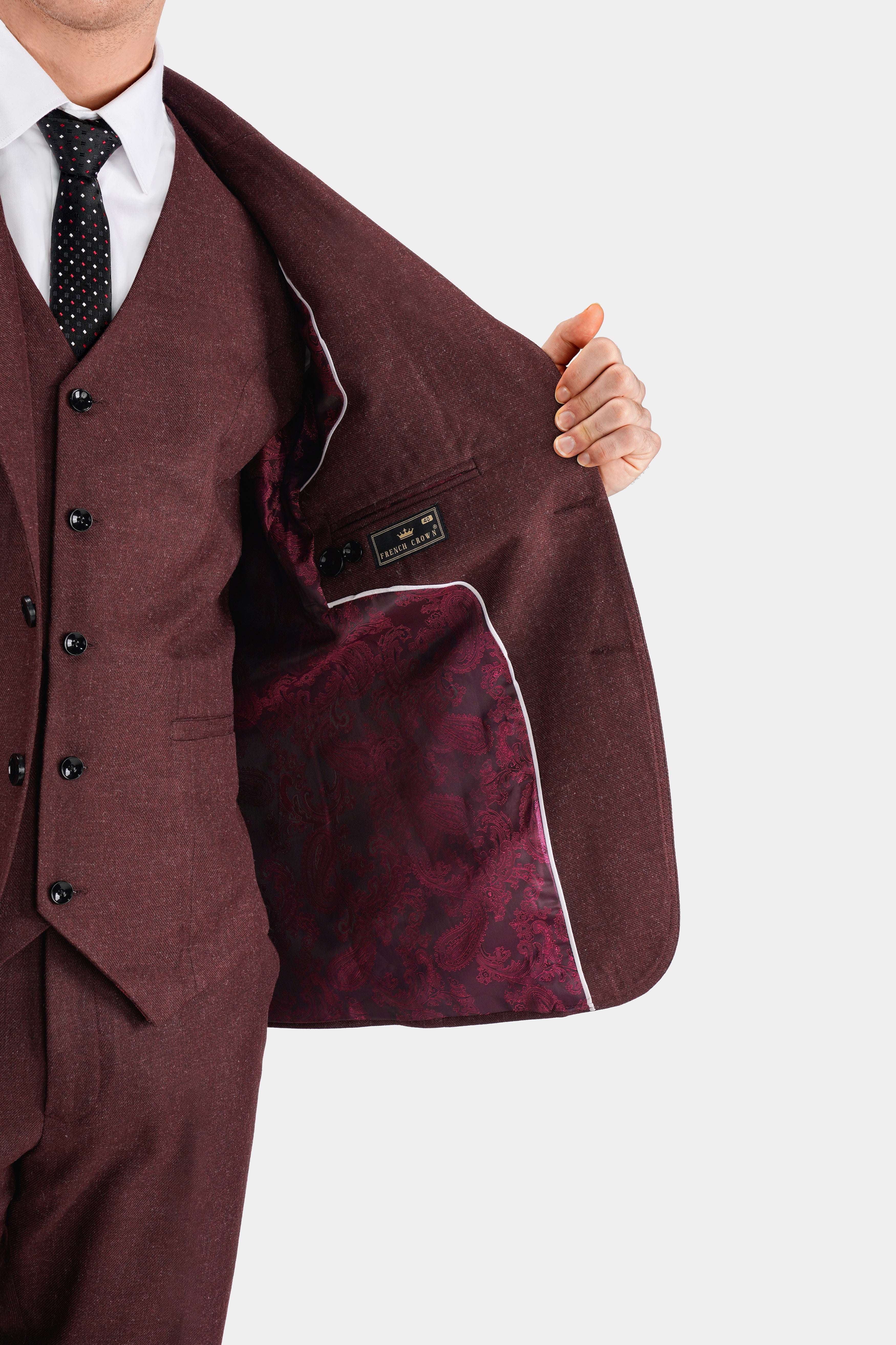 Noir Maroon Tweed Single Breasted Designer Suit ST2732-SB-PP-D150-36,ST2732-SB-PP-D150-38,ST2732-SB-PP-D150-40,ST2732-SB-PP-D150-42,ST2732-SB-PP-D150-44,ST2732-SB-PP-D150-46,ST2732-SB-PP-D150-48,ST2732-SB-PP-D150-50,ST2732-SB-PP-D150-52,ST2732-SB-PP-D150-54,ST2732-SB-PP-D150-56,ST2732-SB-PP-D150-58,ST2732-SB-PP-D150-60