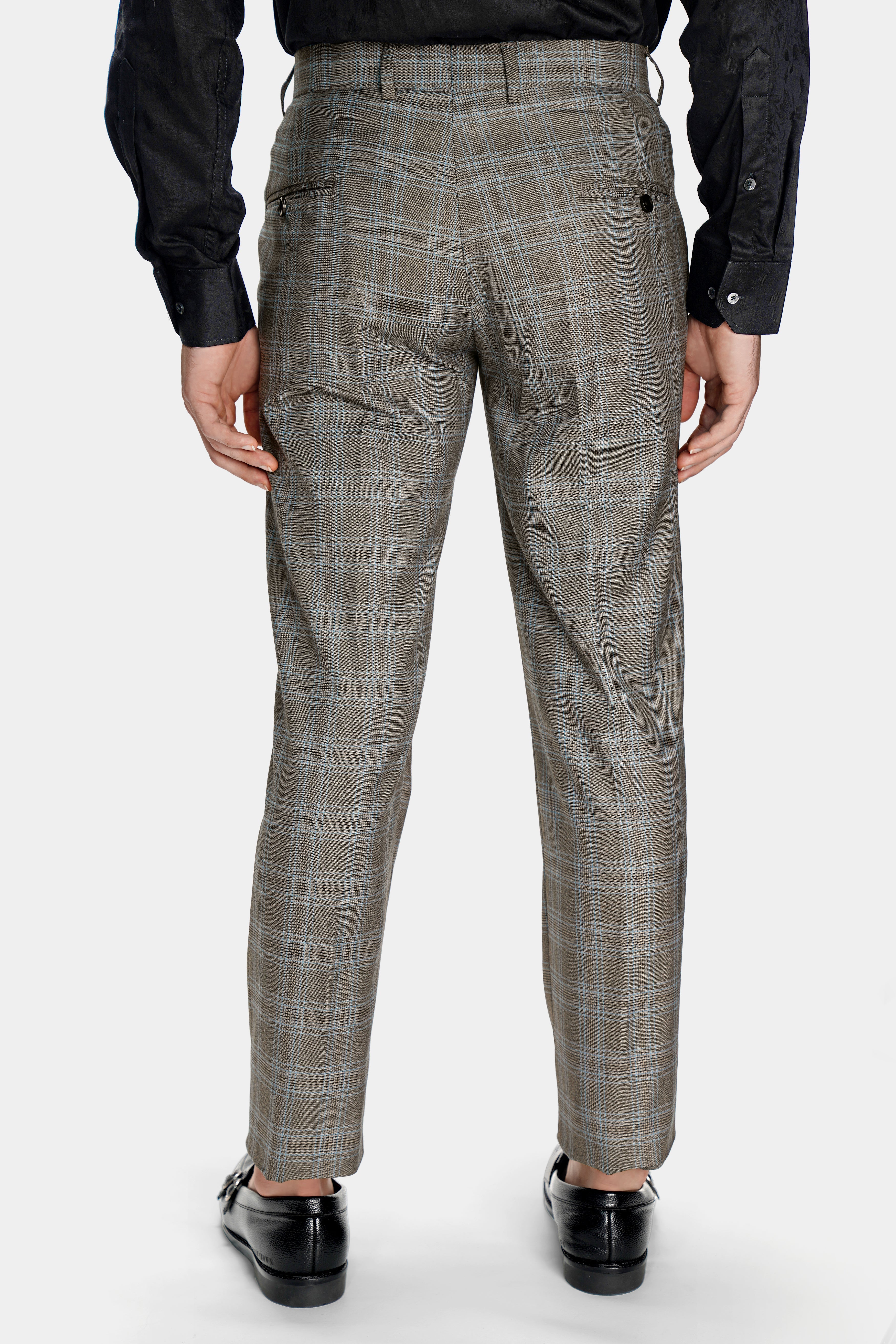 Dorado Brown with Casper Gray Plaid Wool Rich Double Breasted Suit ST2745-DB-36,ST2745-DB-38,ST2745-DB-40,ST2745-DB-42,ST2745-DB-44,ST2745-DB-46,ST2745-DB-48,ST2745-DB-50,ST2745-DB-52,ST2745-DB-54,ST2745-DB-56,ST2745-DB-58,ST2745-DB-60