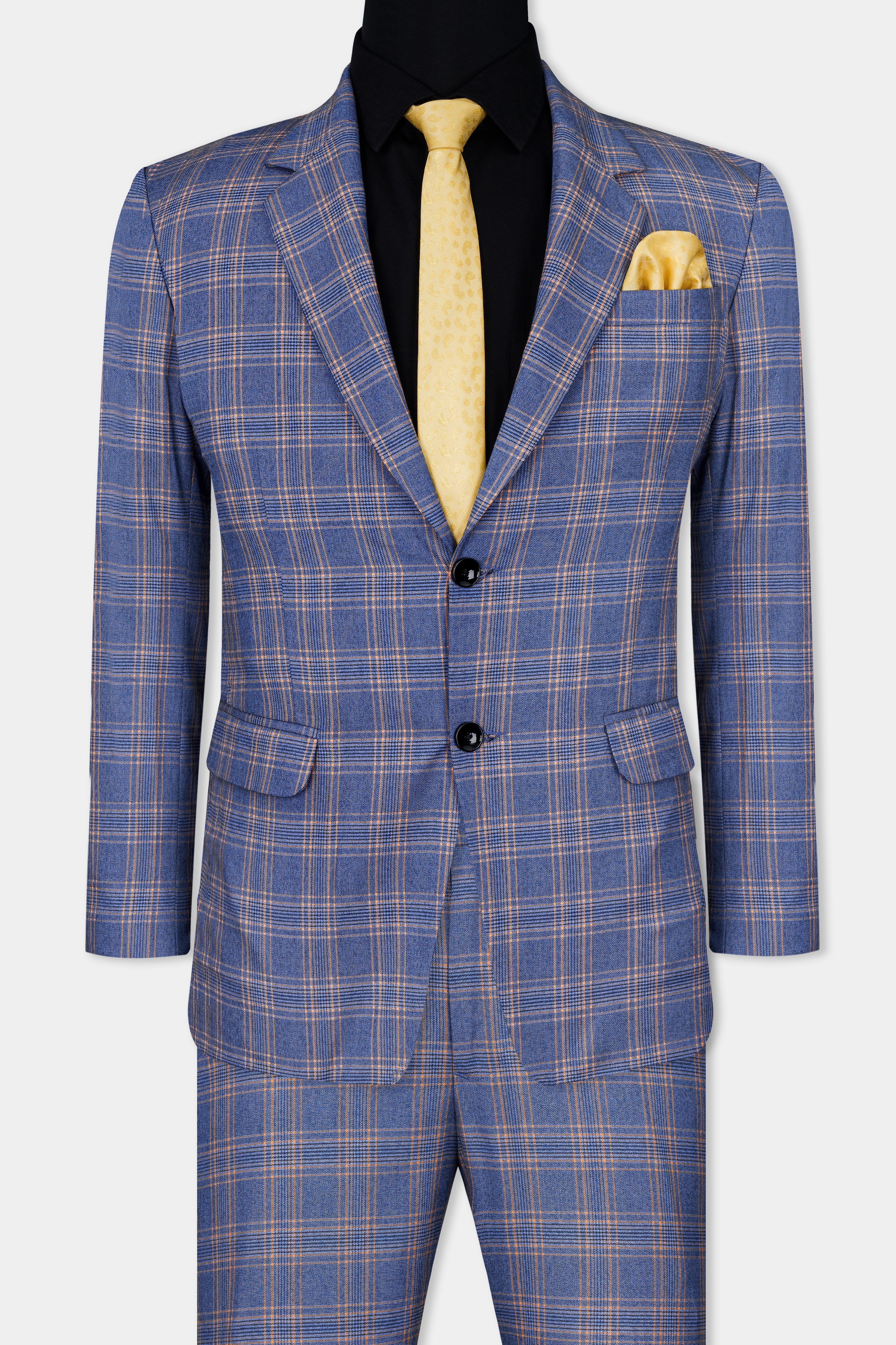 Waikawa Blue Plaid Single Breasted Wool Rich Suit ST2764-SB-36,ST2764-SB-38,ST2764-SB-40,ST2764-SB-42,ST2764-SB-44,ST2764-SB-46,ST2764-SB-48,ST2764-SB-50,ST2764-SB-52,ST2764-SB-54,ST2764-SB-56,ST2764-SB-58,ST2764-SB-60