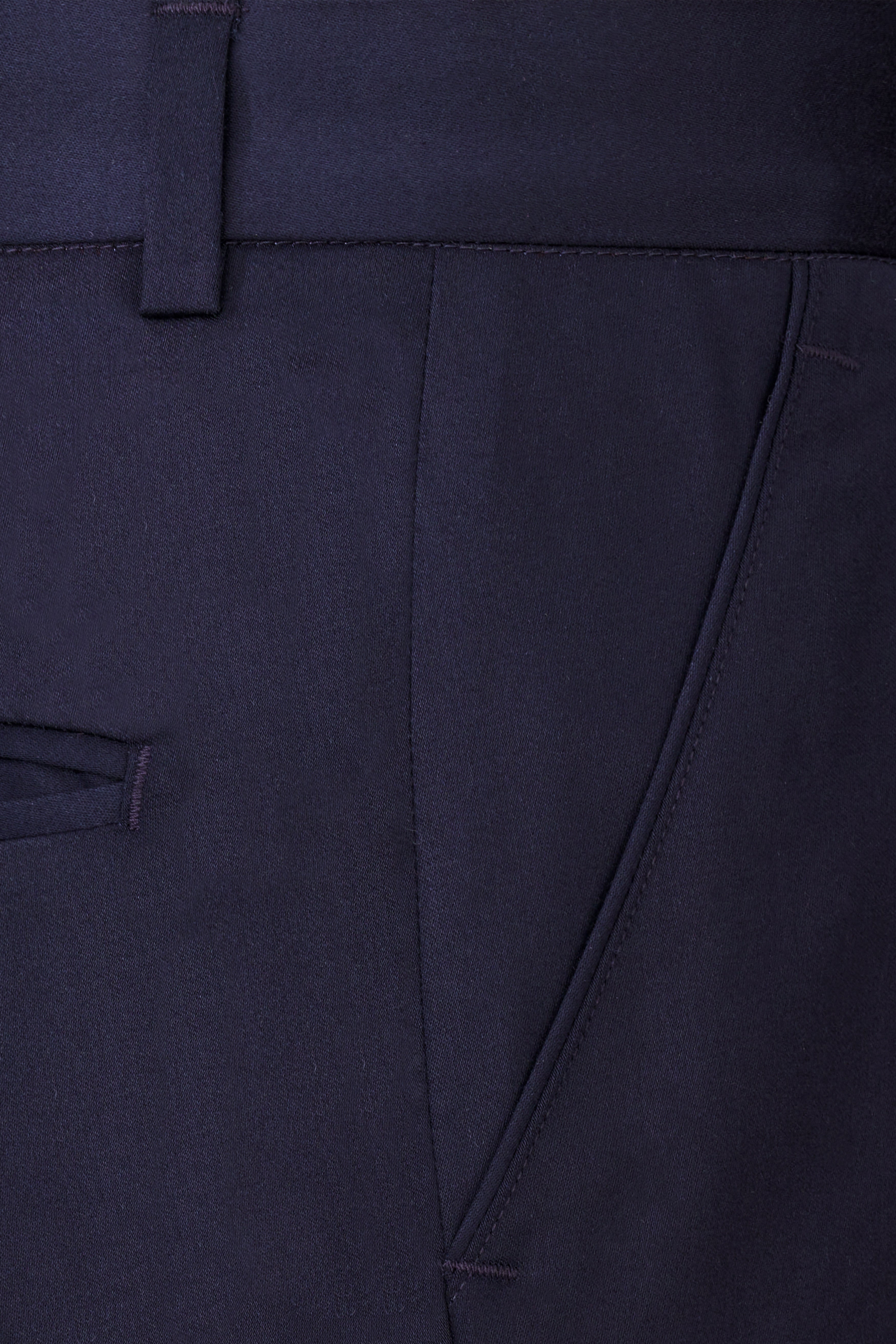 Navy Subtle Sheen Cross Placket Bandhgala/Mandarin Wool-Silk blend Suit