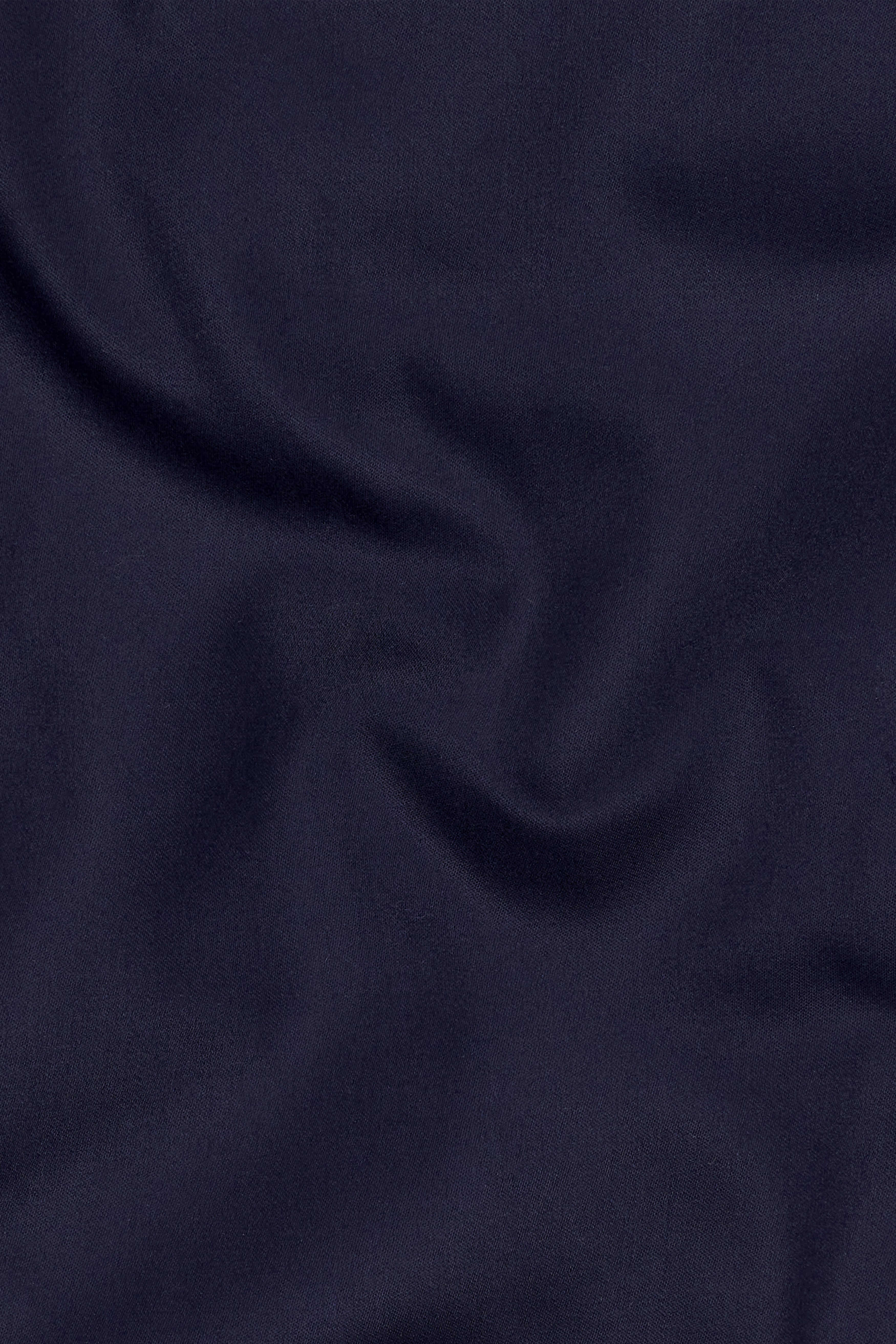 Navy Subtle Sheen Cross Placket Bandhgala/Mandarin Wool-Silk blend Suit