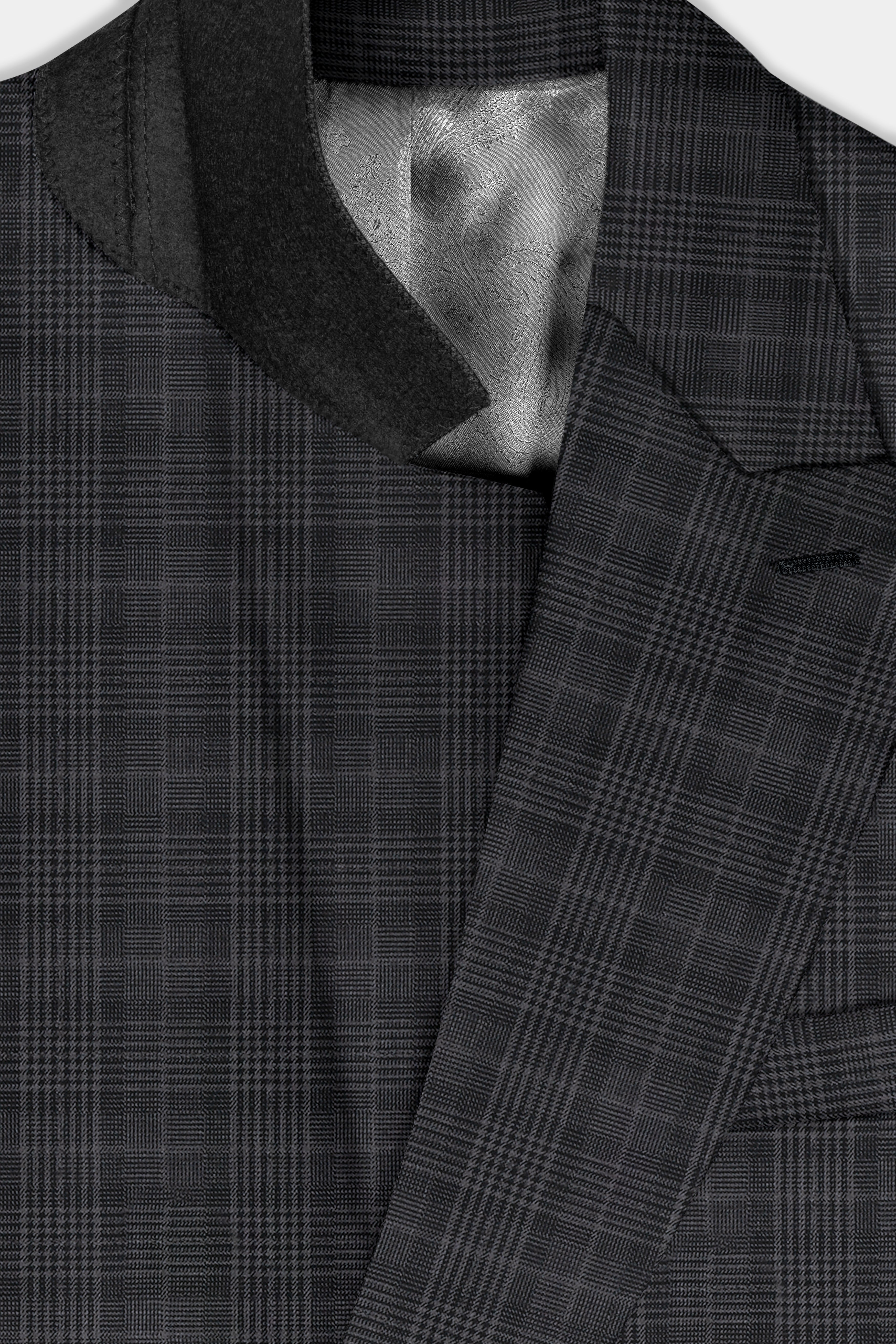 Charcoal Plaid Double Breasted Suit