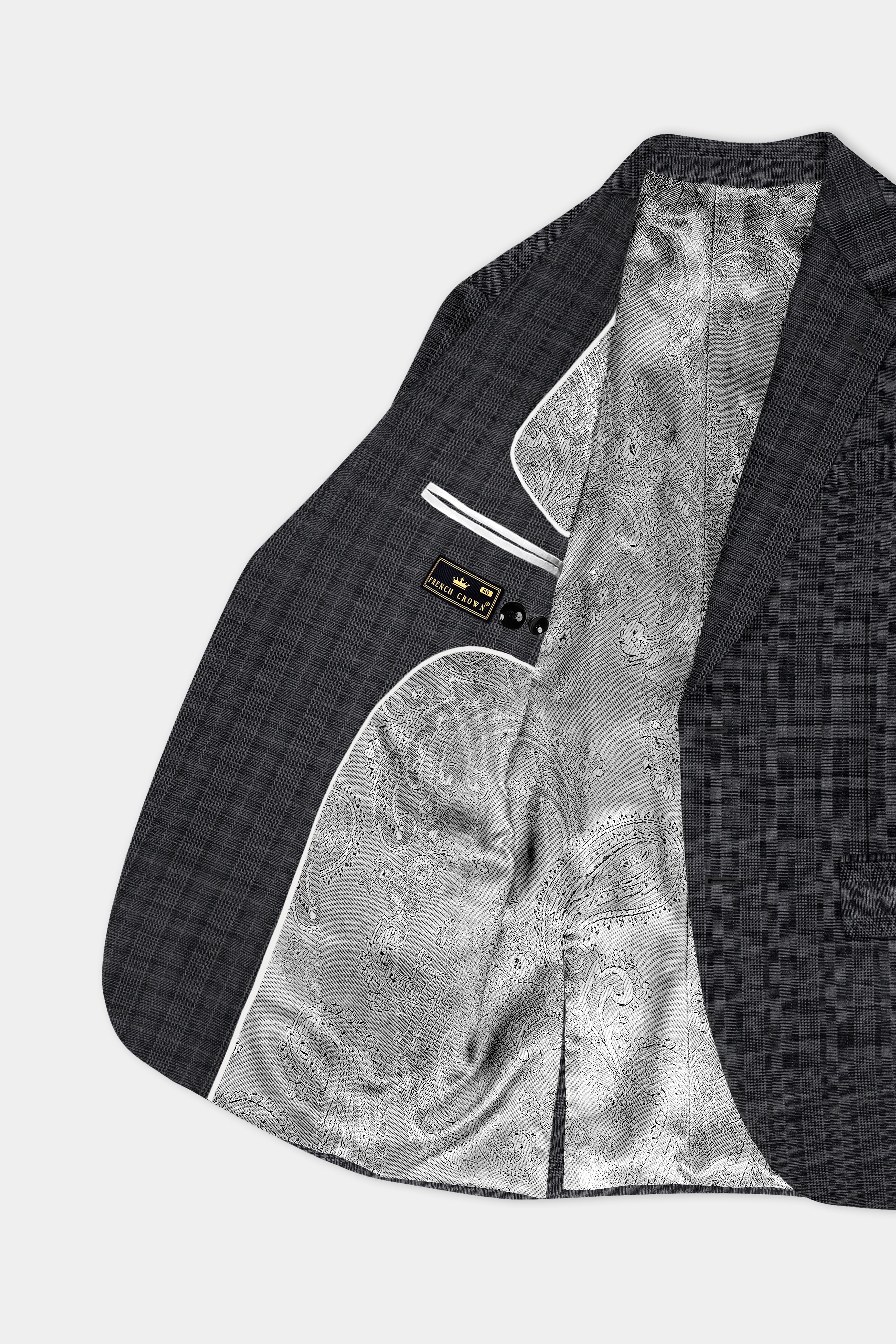 Charcoal Grey Plaid Suit