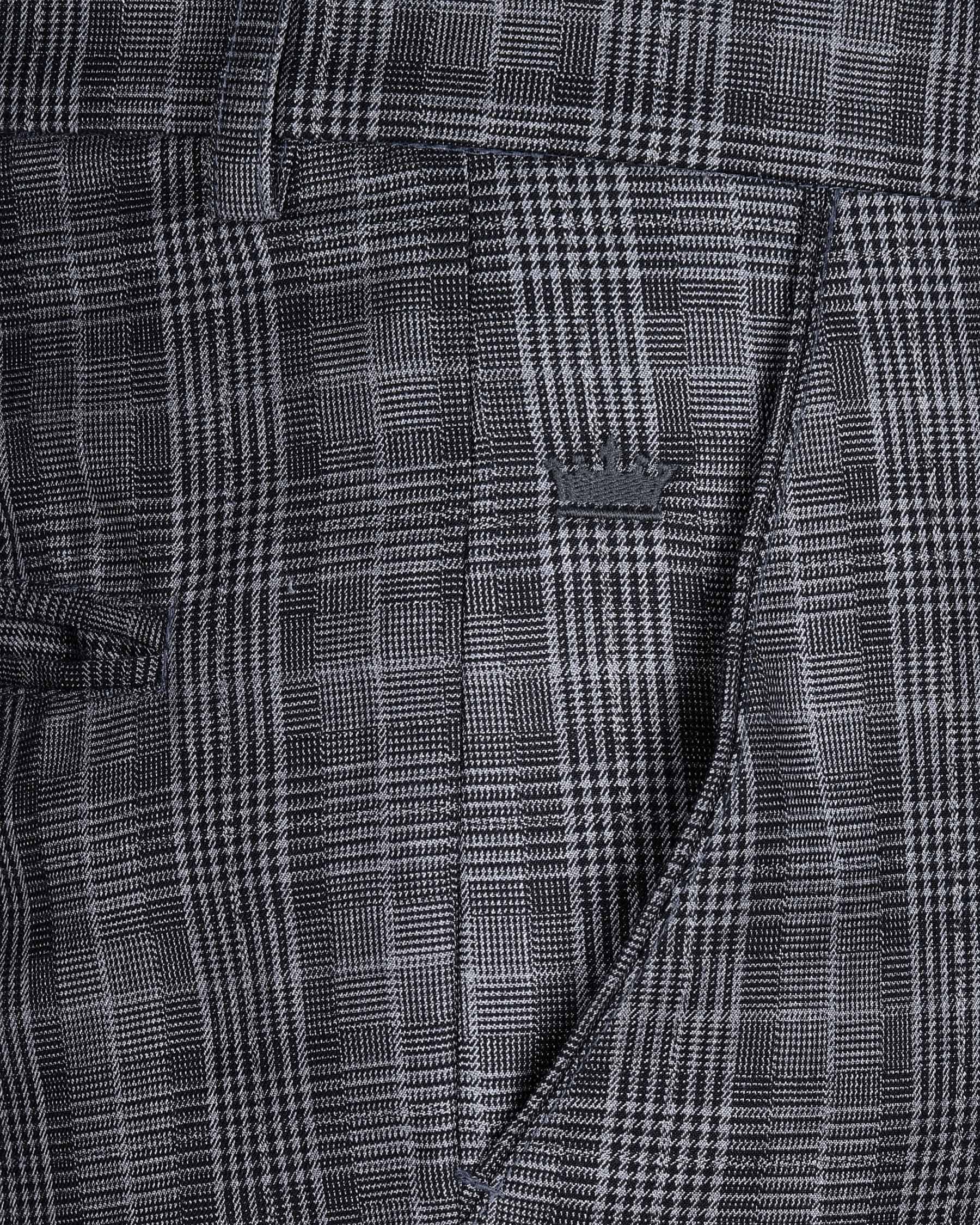 Fossil Grey Plaid Double Breasted Suit