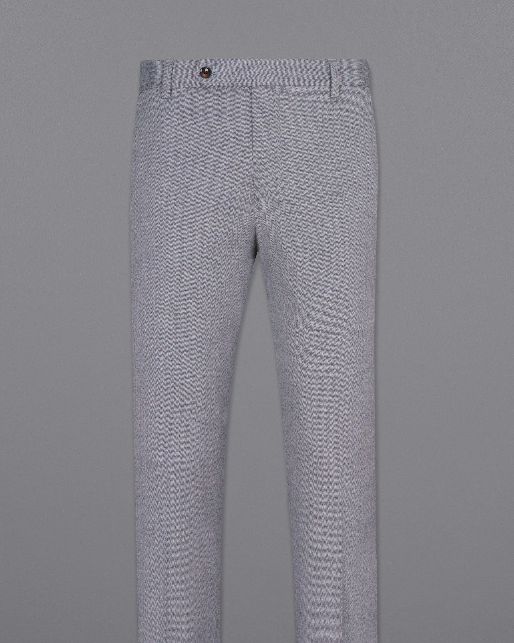 Spun Pearl Grey Herringbone Premium Cotton Pant T1435-28, T1435-30, T1435-32, T1435-34, T1435-36, T1435-38, T1435-40, T1435-42, T1435-44