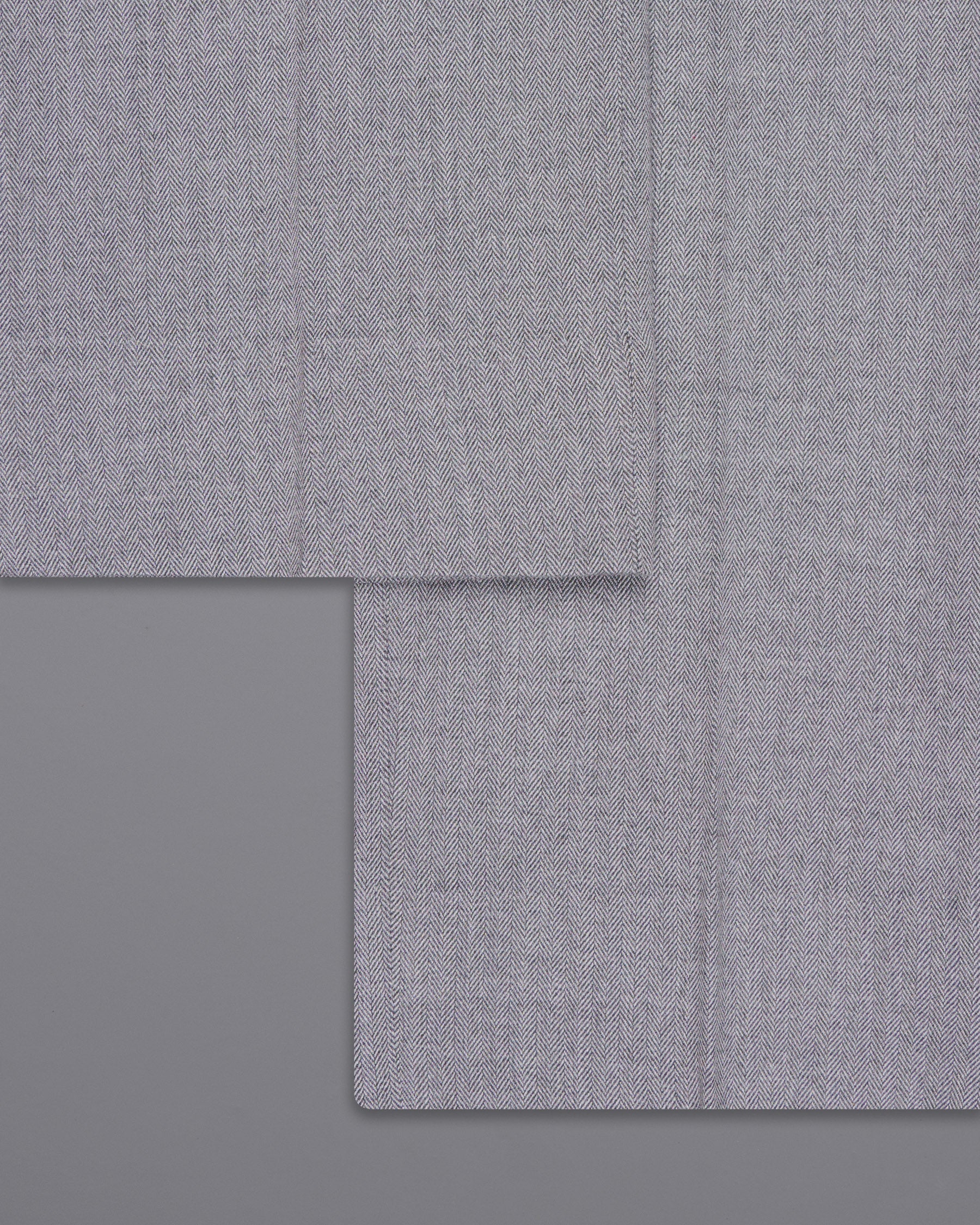 Spun Pearl Grey Herringbone Premium Cotton Pant T1435-28, T1435-30, T1435-32, T1435-34, T1435-36, T1435-38, T1435-40, T1435-42, T1435-44