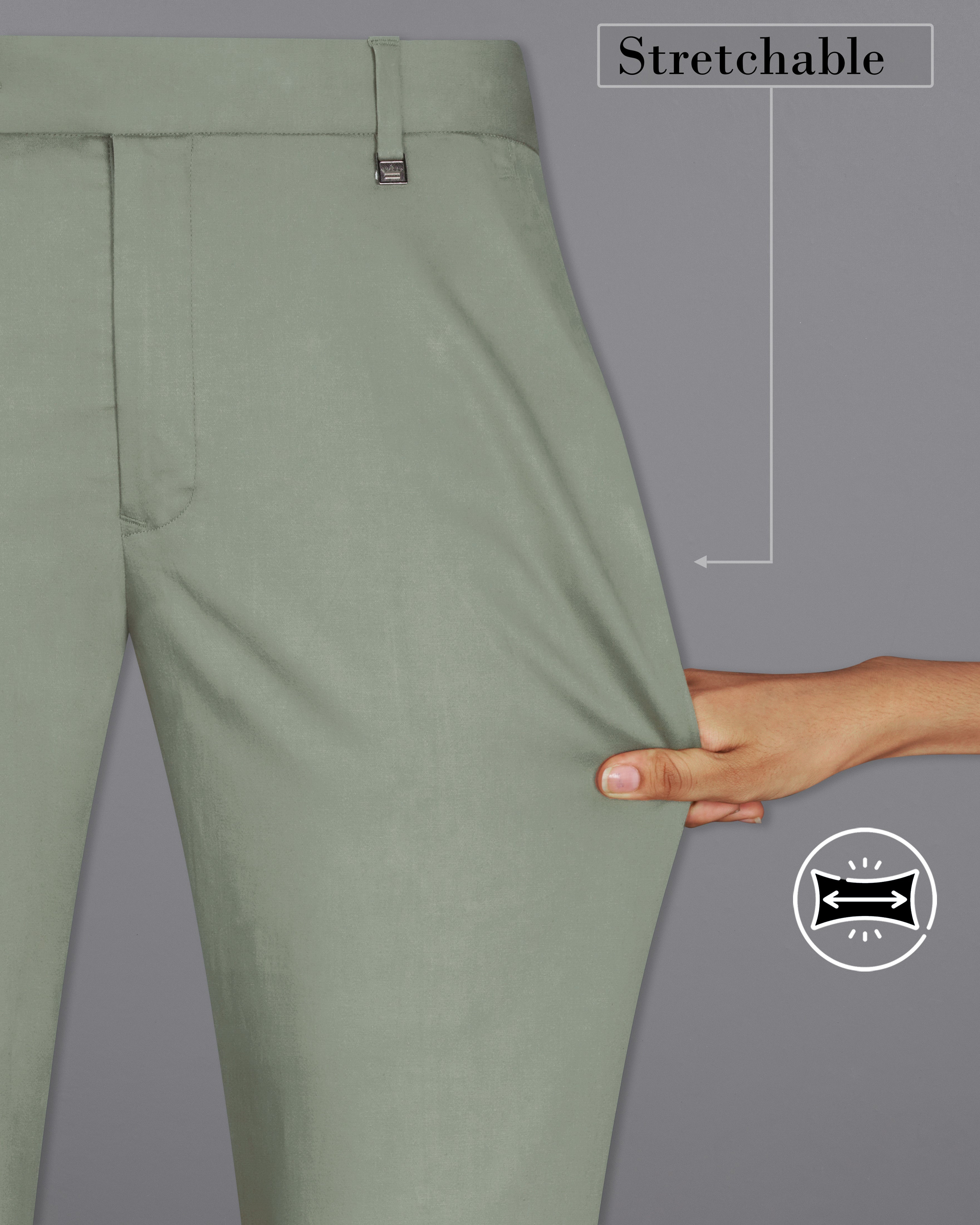 Granite Green Stretchable Premium Cotton traveler Pant