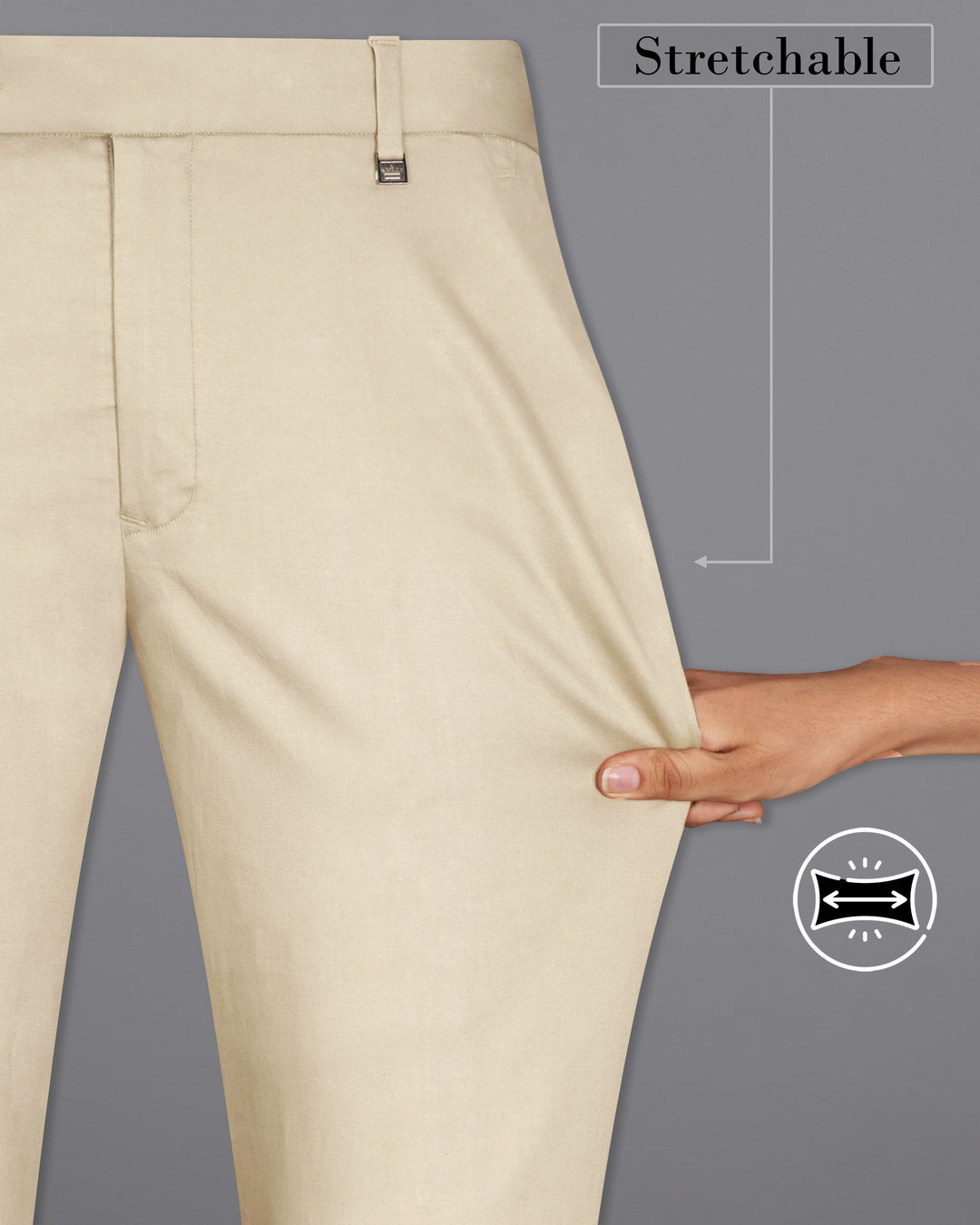 MOON MIST BEIGE STRETCHABLE PREMIUM COTTON TRAVELER PANT