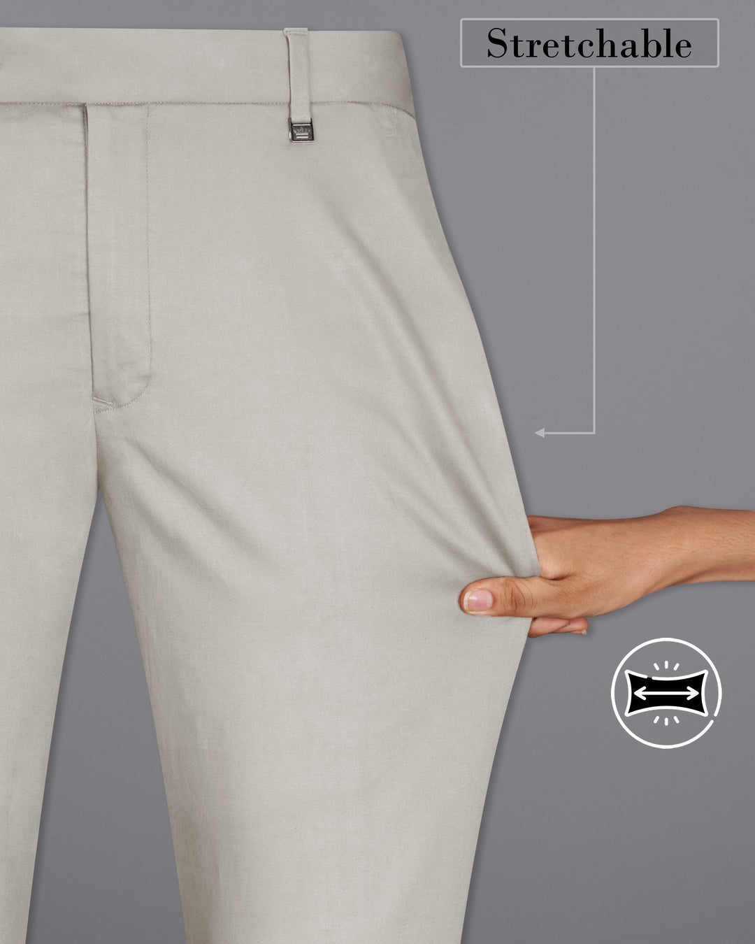 SISAL LIGHT GRAY STRETCHABLE PREMIUM COTTON TRAVELER PANT