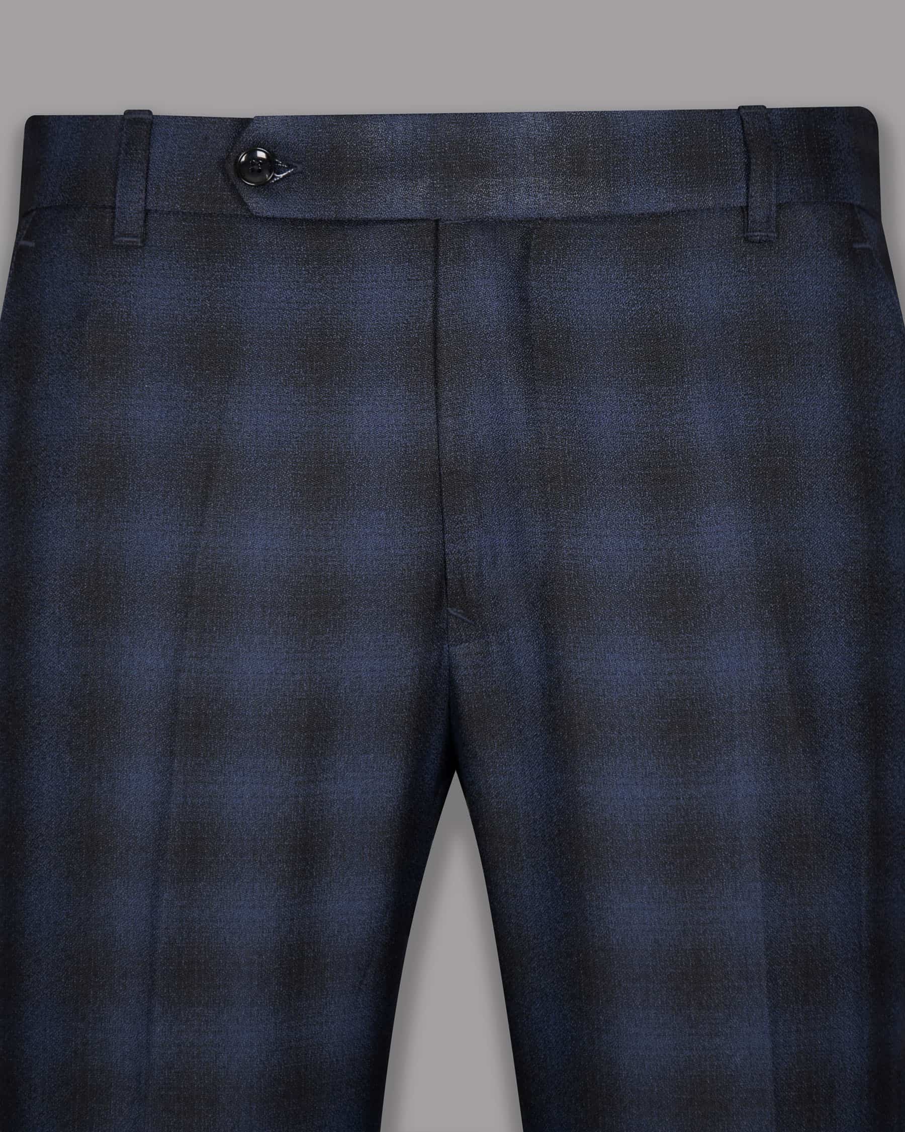 Zodiac Blue Plaid Wool-Silk blend Pant T1014-28, T1014-30, T1014-36, T1014-38, T1014-42, T1014-44, T1014-32, T1014-34, T1014-40