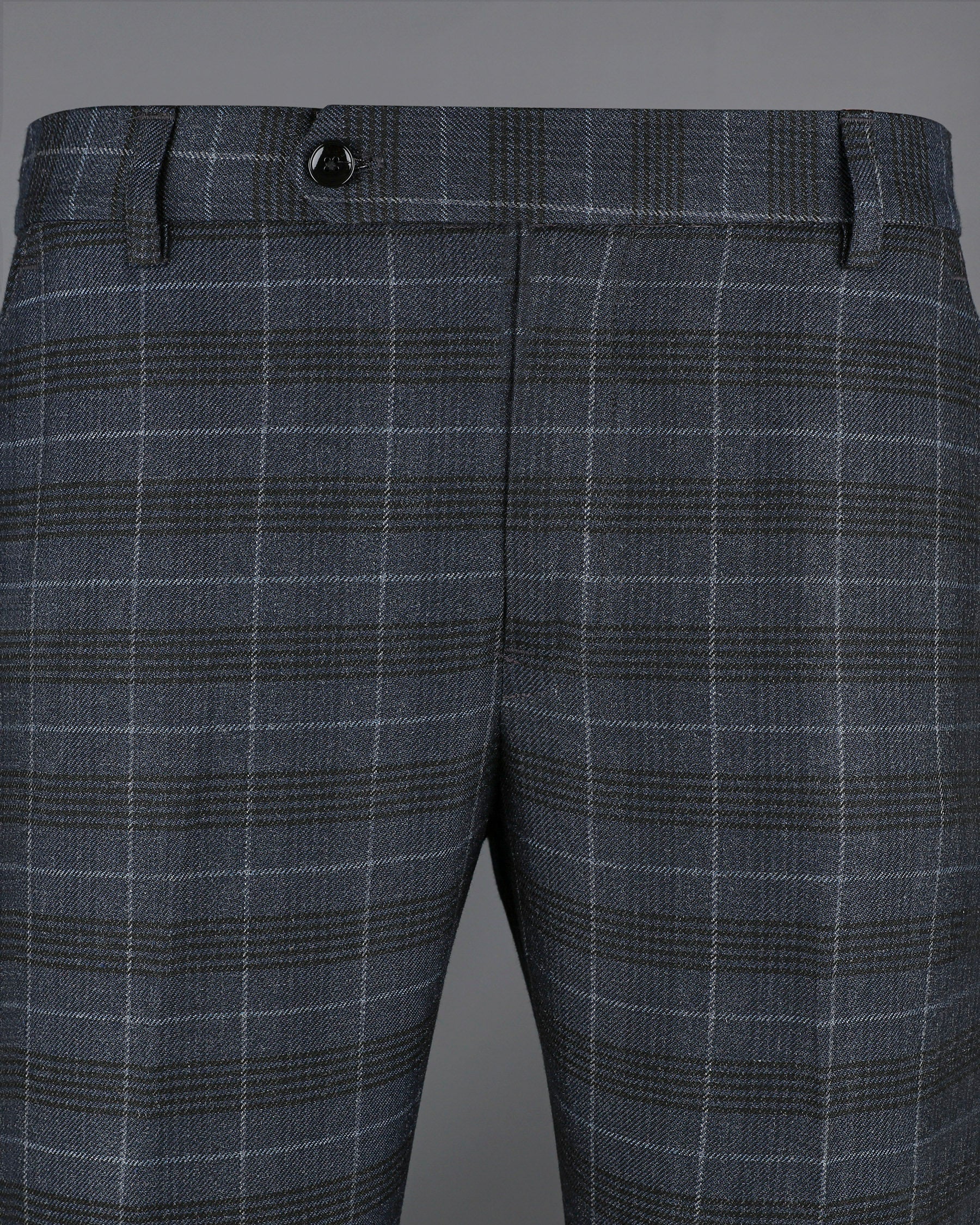 Tuna Blue Checked Luxurious Wool Rich Pant T1210-36, T1210-38, T1210-32, T1210-34, T1210-30, T1210-28, T1210-40, T1210-44, T1210-42