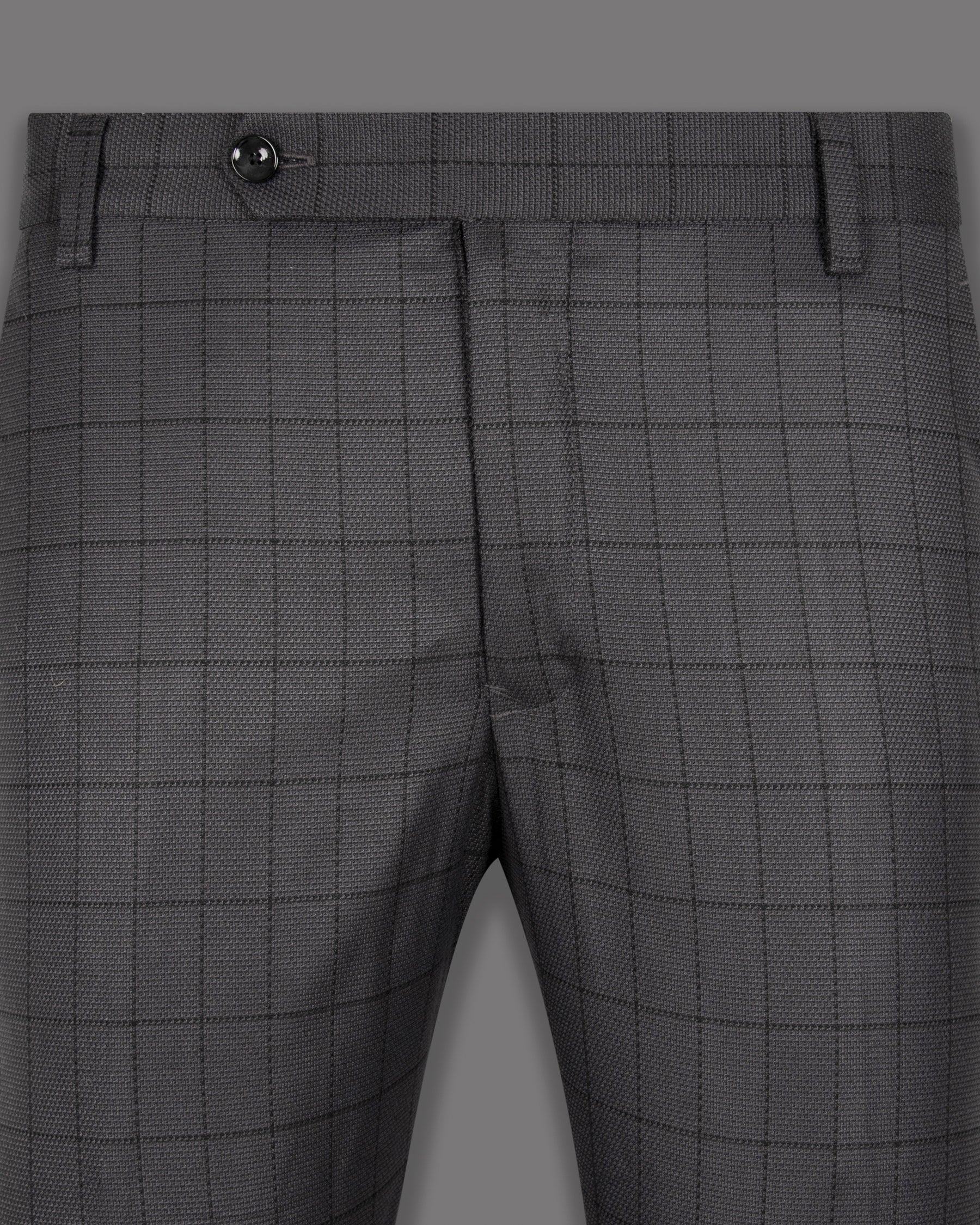 Fuscous Gray Windowpane Wool Rich Pant T1282-28, T1282-30, T1282-32, T1282-34, T1282-36, T1282-38, T1282-40, T1282-44, T1282-42