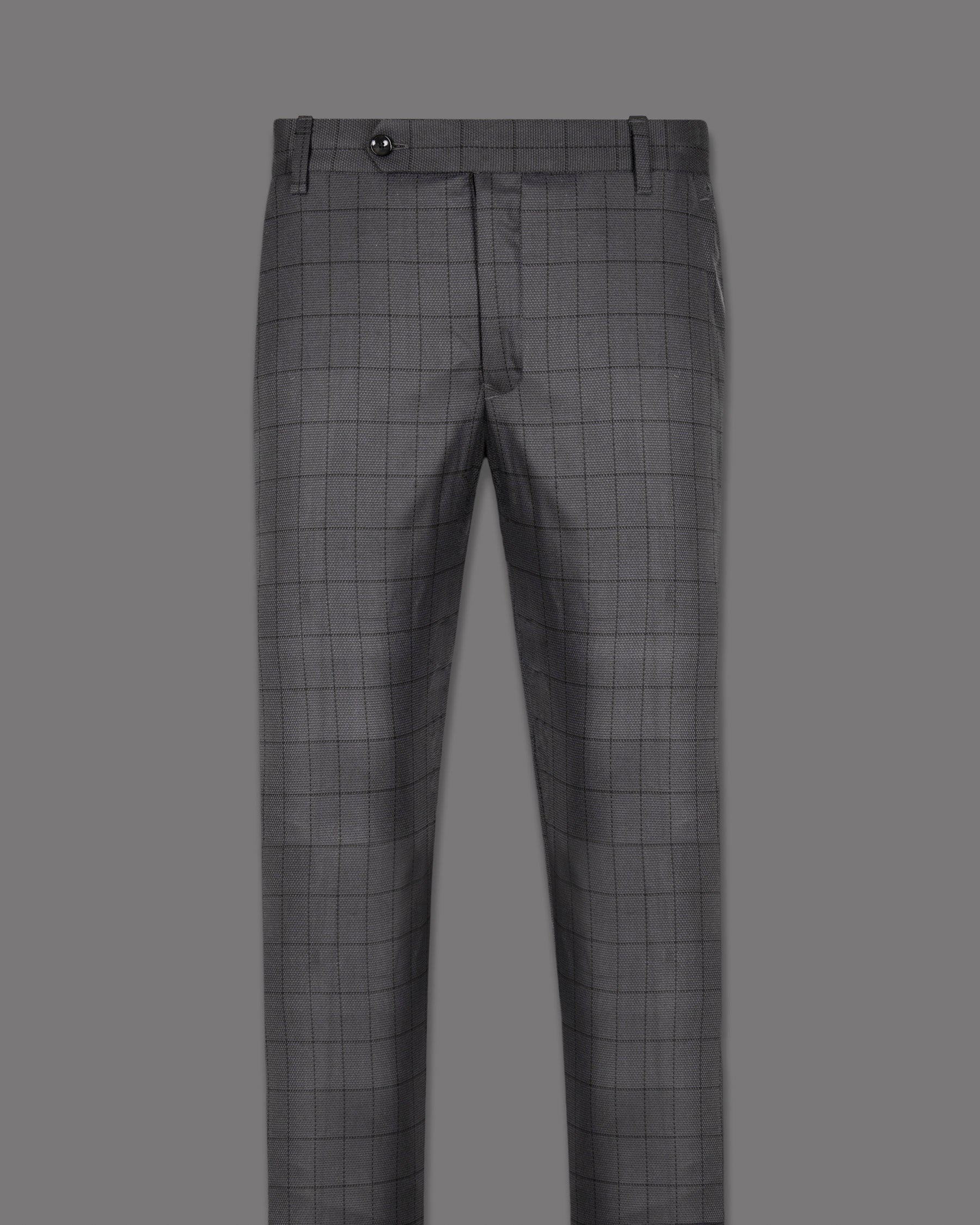 Fuscous Gray Windowpane Wool Rich Pant