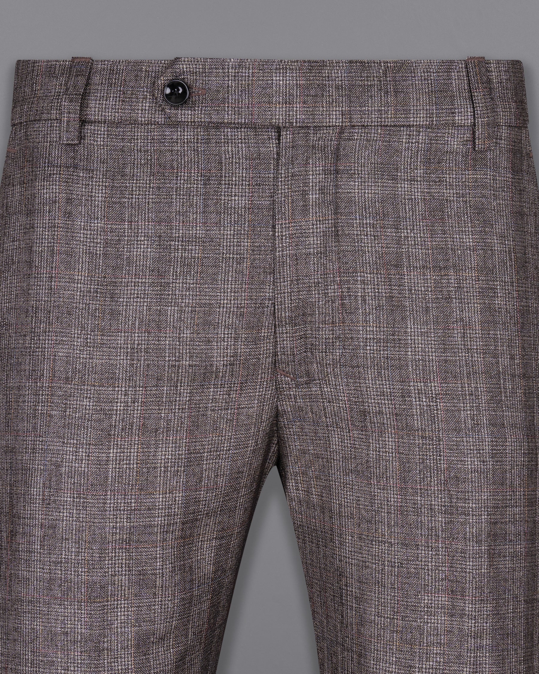 Don Juan Brown Plaid Wool Rich Pant