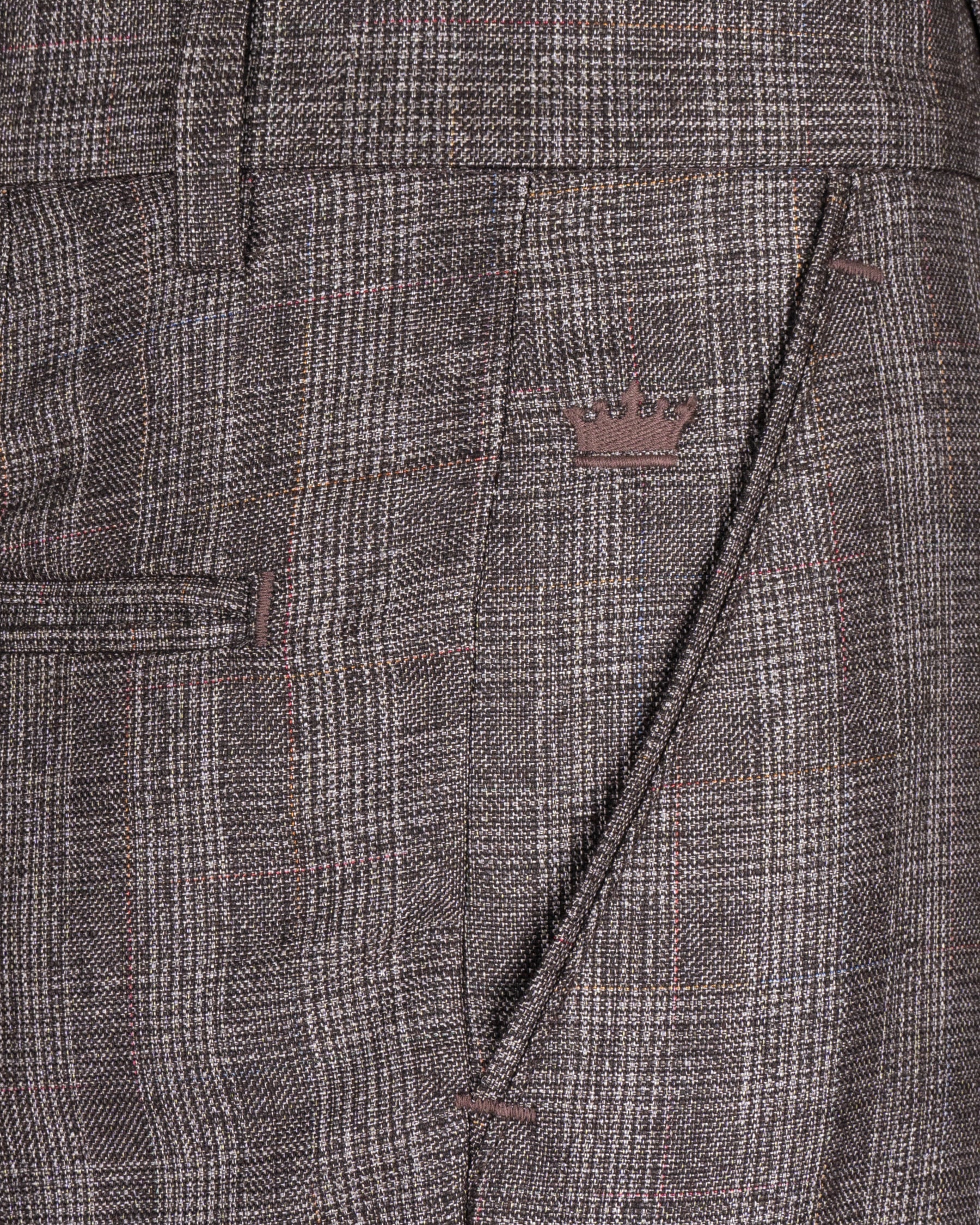 Don Juan Brown Plaid Wool Rich Pant