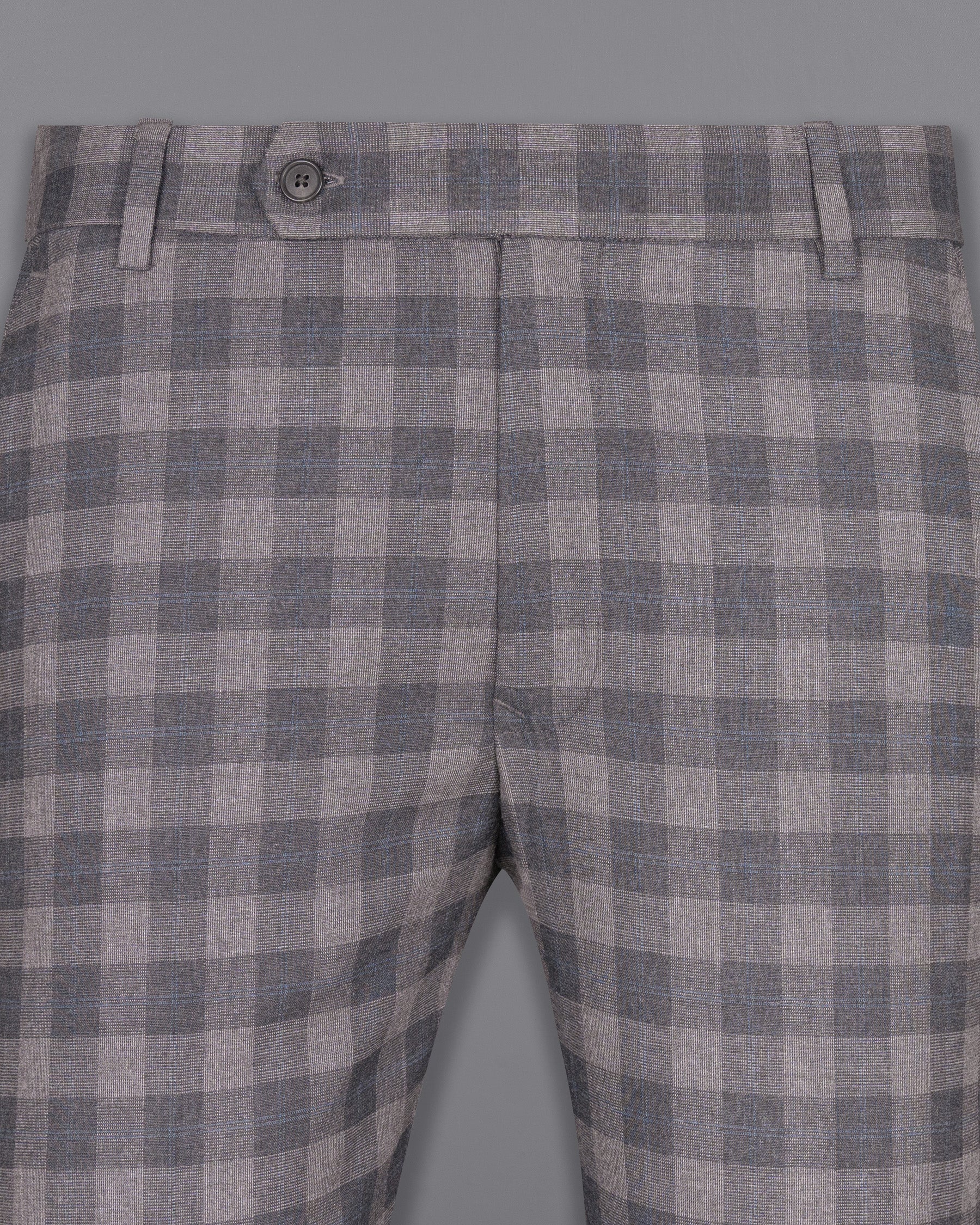 Nobel and Chicago Grey Plaid Wool Rich Pant T1455-28, T1455-30, T1455-32, T1455-34, T1455-36, T1455-38, T1455-40, T1455-42, T1455-44