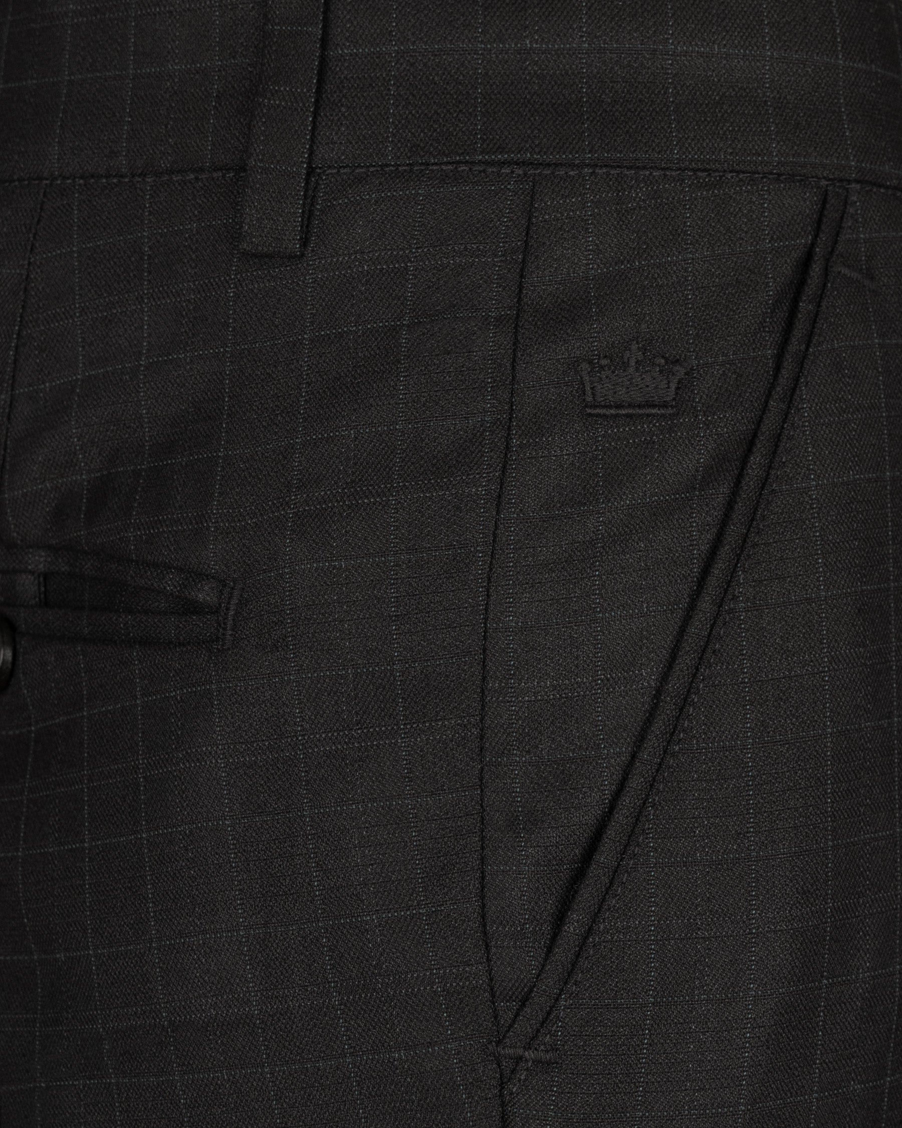 Jade Black Plaid Wool Rich Pant T1463-28, T1463-30, T1463-32, T1463-34, T1463-36, T1463-38, T1463-40, T1463-42, T1463-44 