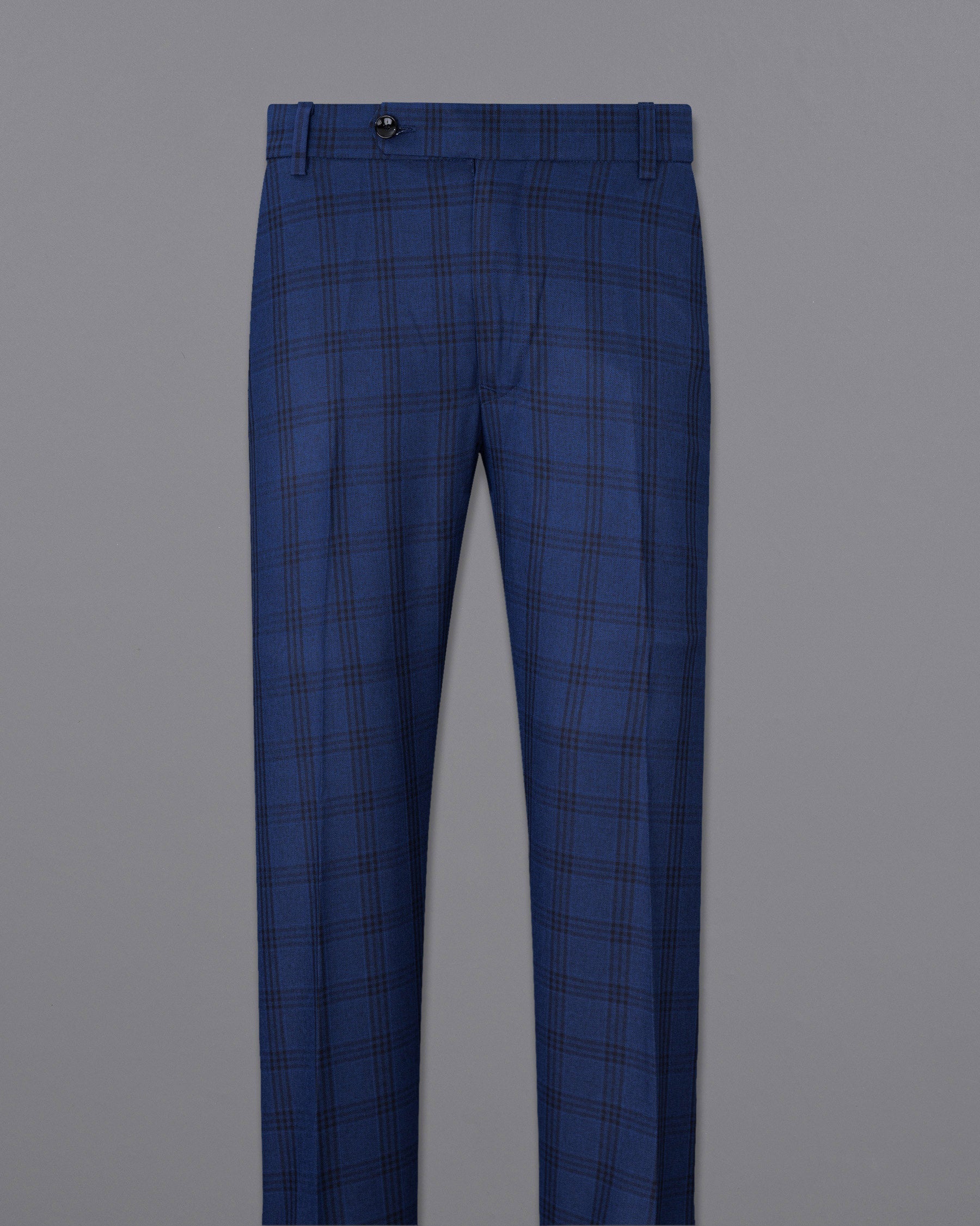 Dark Byzantium Blue Plaid Pant