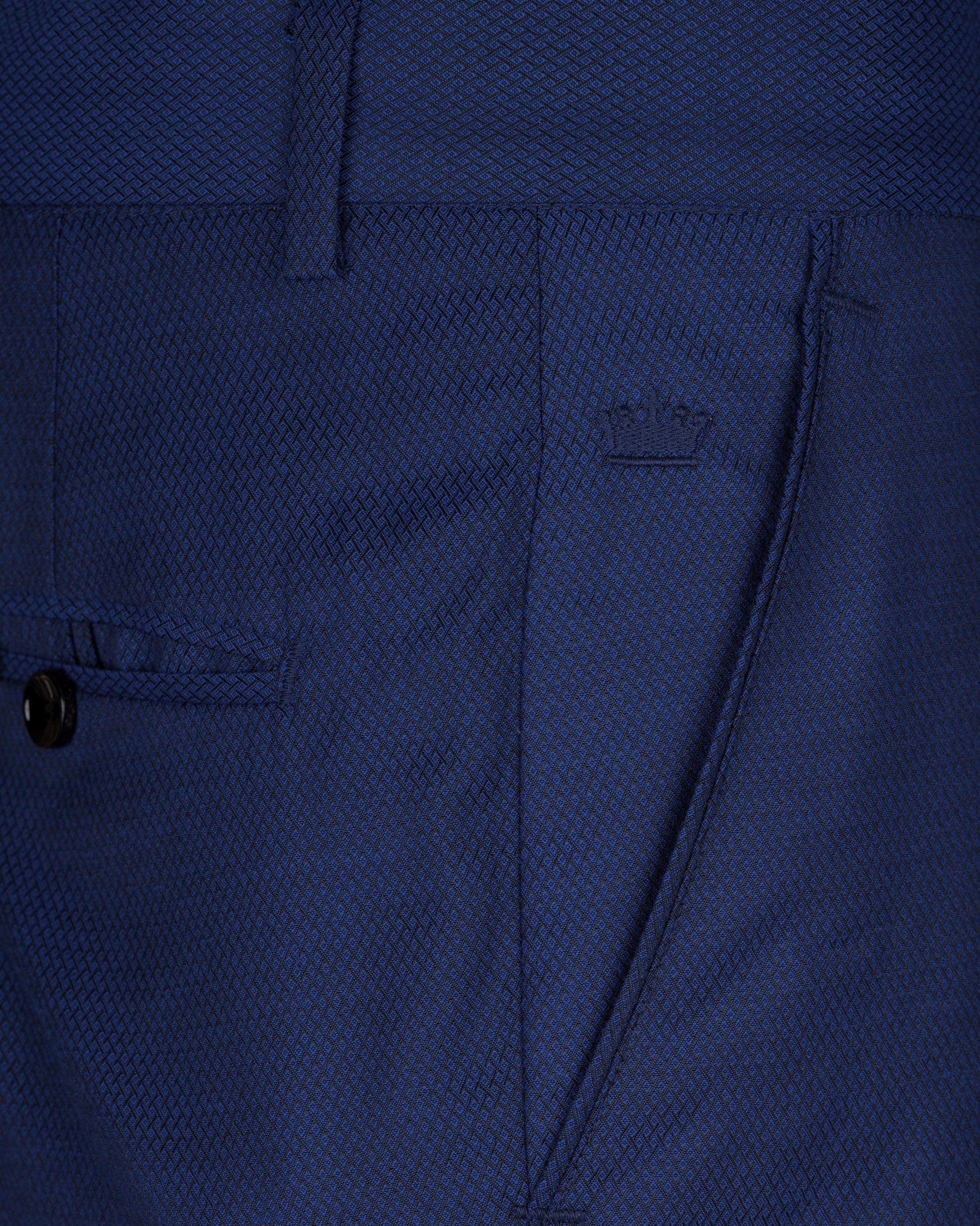 Rhino Blue Self design Textured Pant