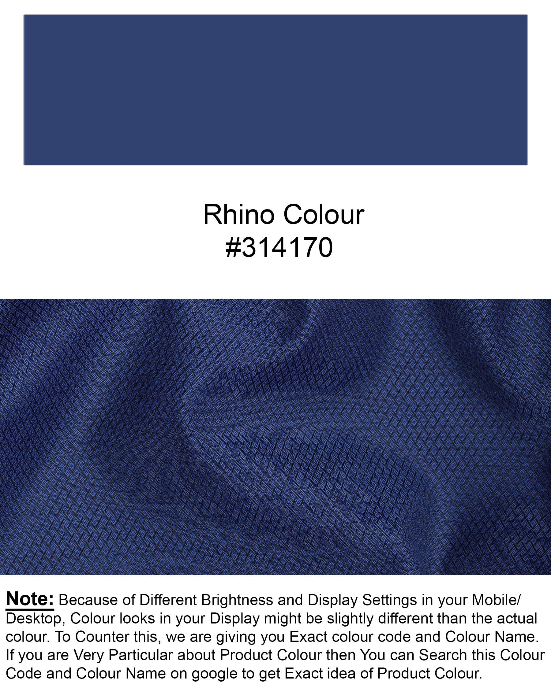 Rhino Blue Self design Textured Pant