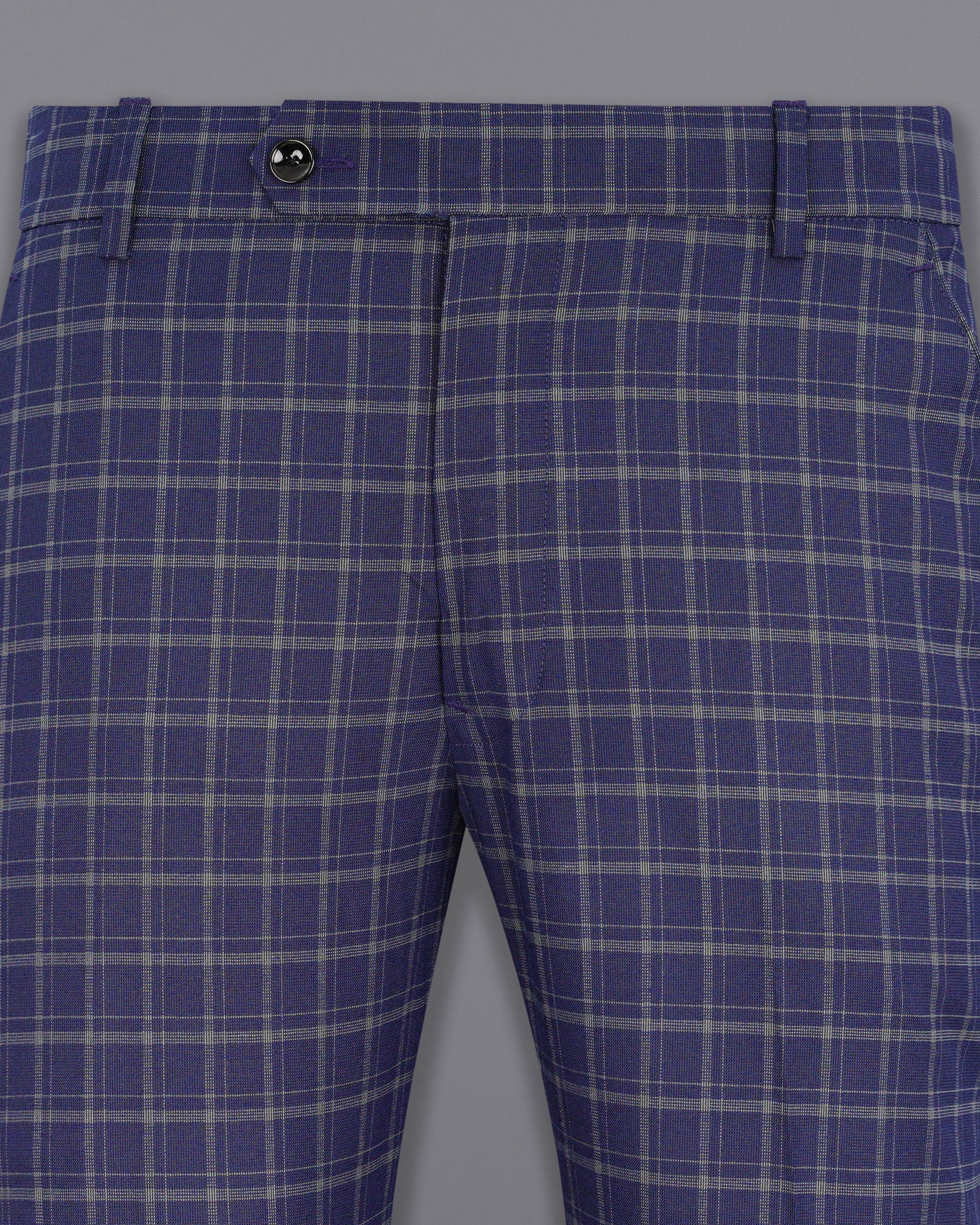 Mulled Wine Blue With Casper Gray Checkered Pant T1976-28, T1976-30, T1976-32, T1976-34, T1976-36, T1976-38, T1976-40, T1976-42, T1976-44