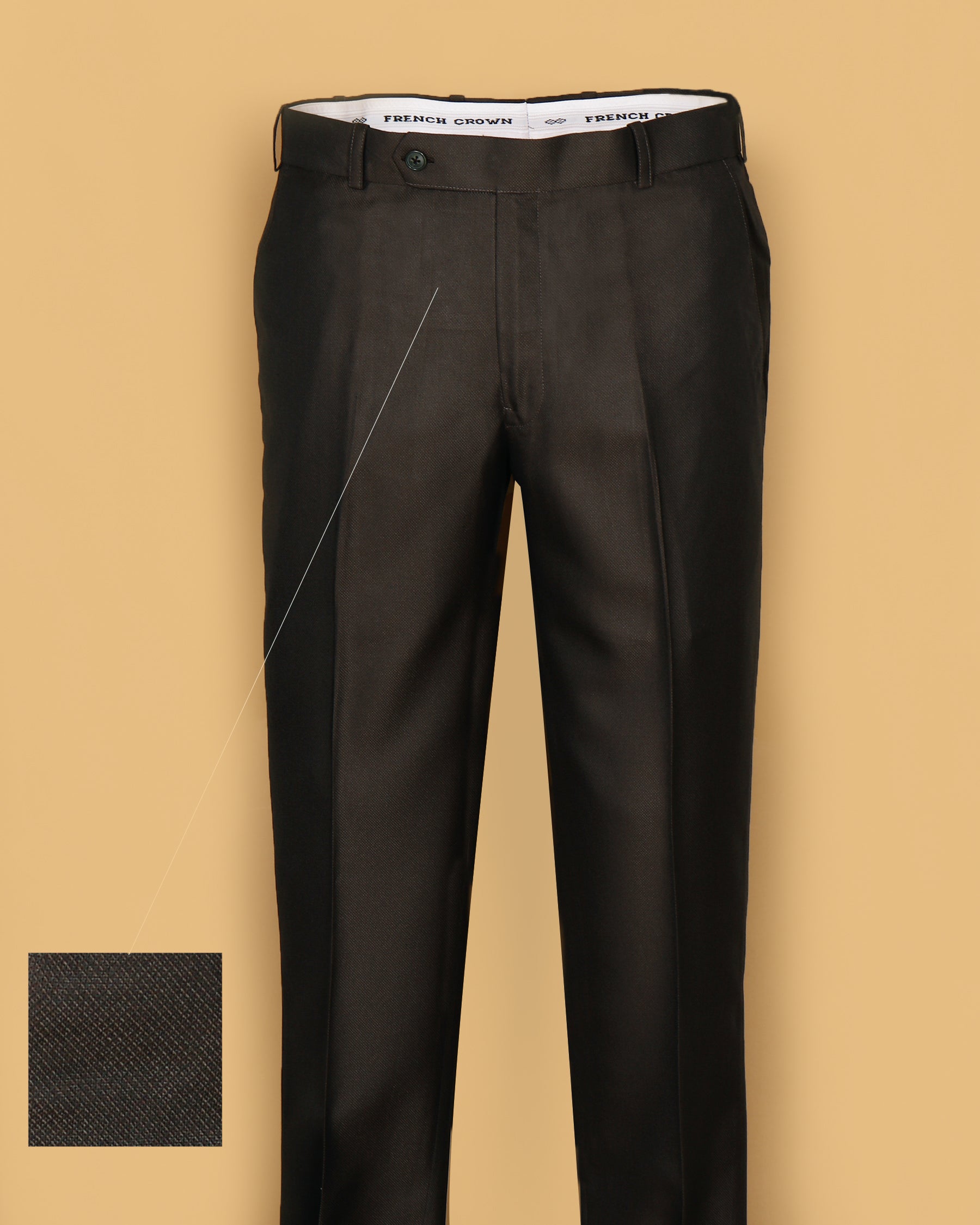 Walnut Brown Regular fit Tere-Rayon Formal Pant