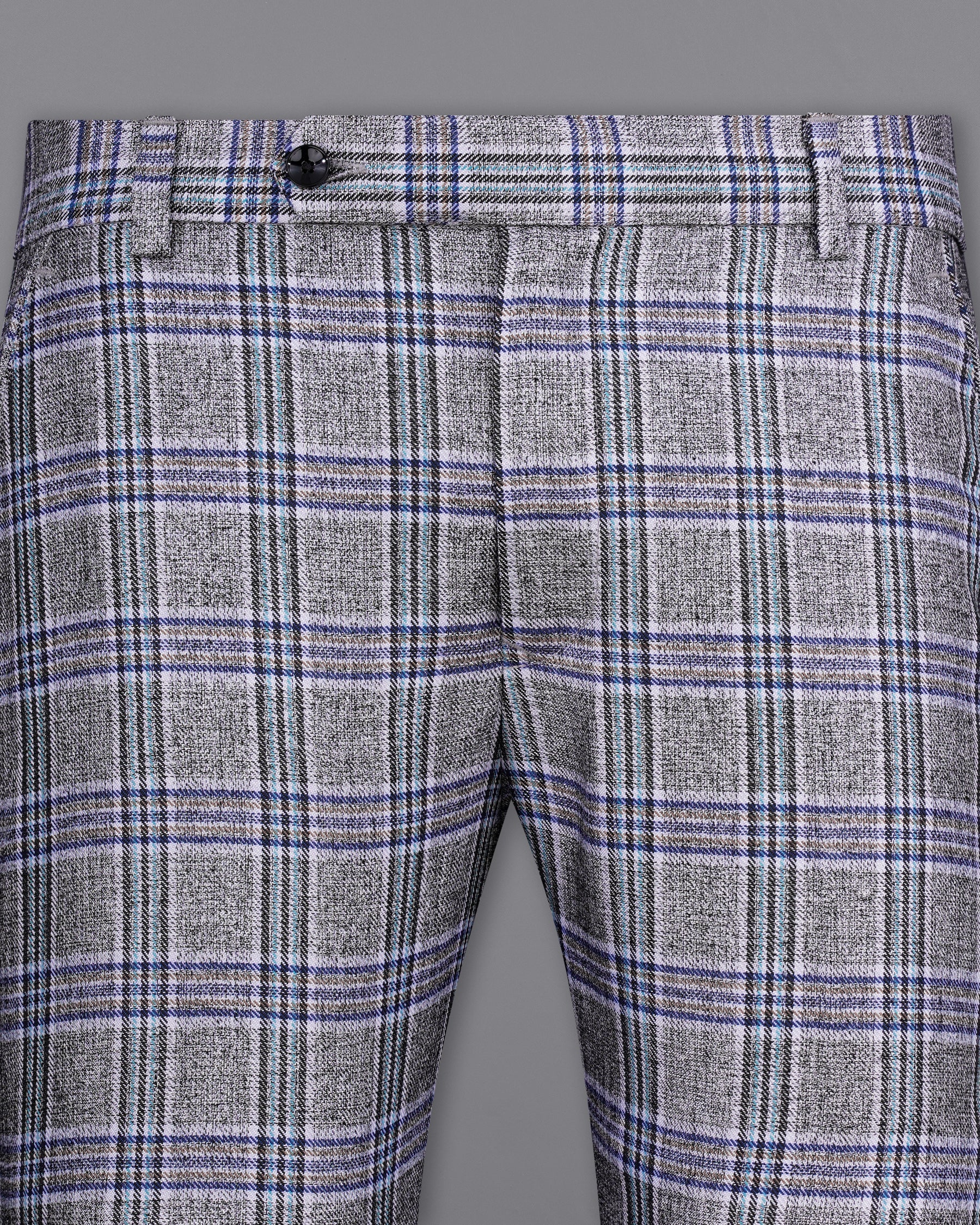 StarDust Gray with Martinique Blue Plaid Pant T2145-28, T2145-30, T2145-32, T2145-34, T2145-36, T2145-38, T2145-40, T2145-42, T2145-44