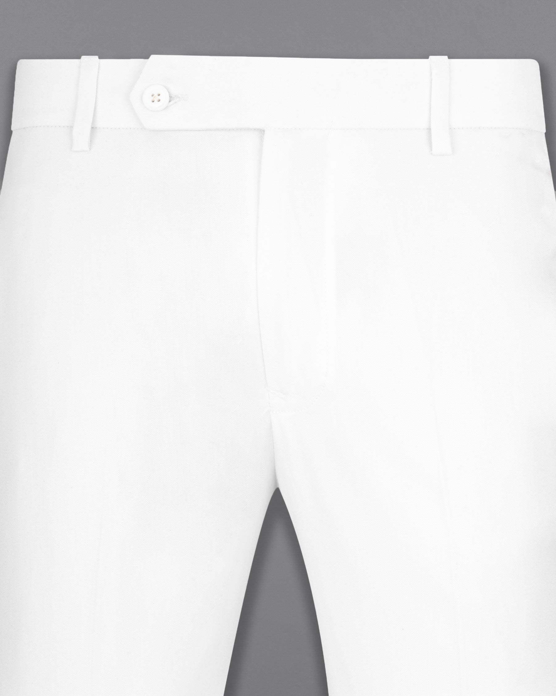 Bright White Subtle Sheen Stretchable Waistband traveler Pants