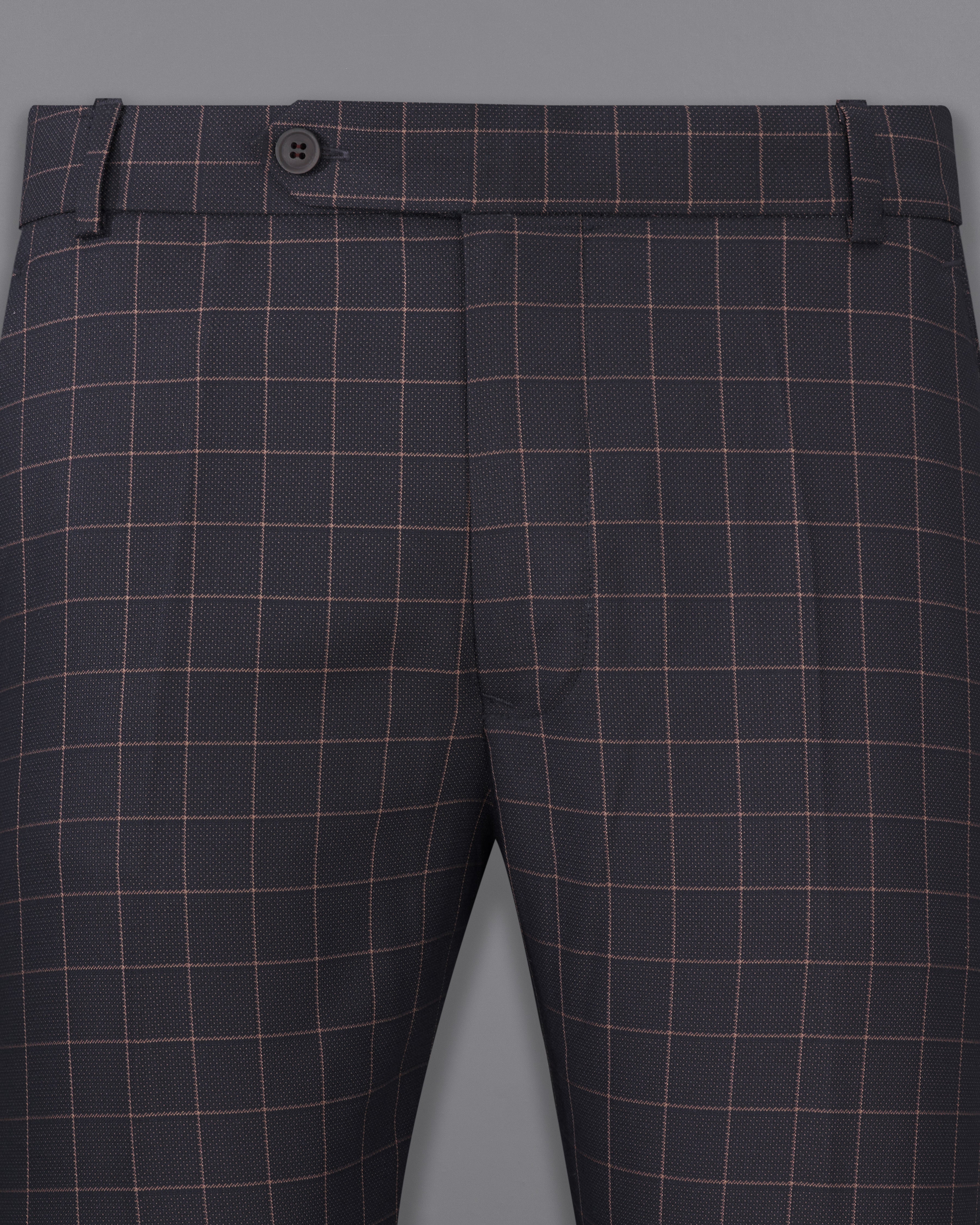 Haiti Navy Blue Checkered Pant T2274-28, T2274-30, T2274-32, T2274-34, T2274-36, T2274-38, T2274-40, T2274-42, T2274-44